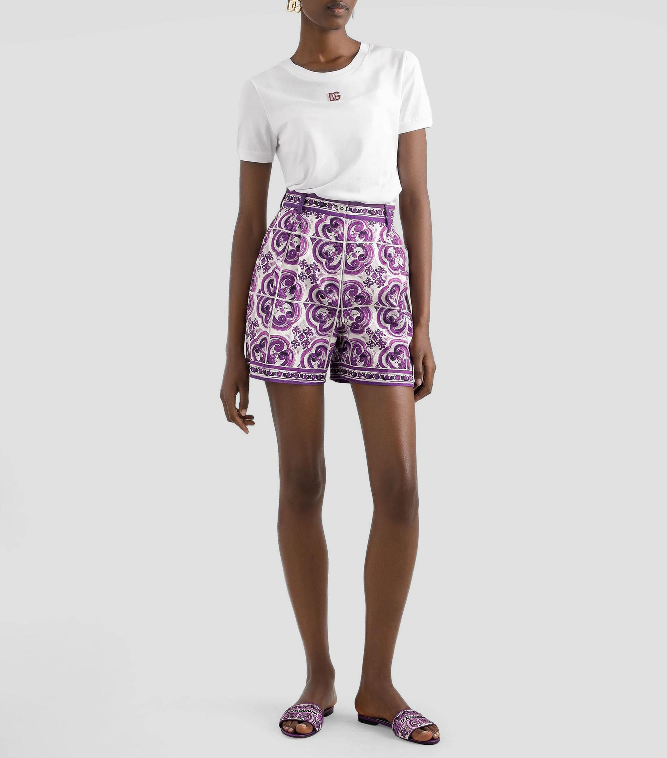 Playera estampada de manga corta Maiolica Mujer