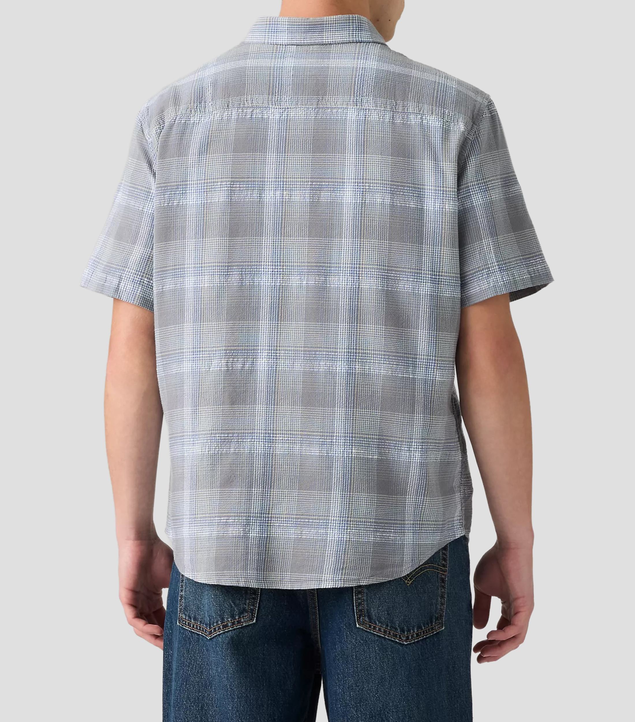 Camisa con cuadros manga corta Hombre