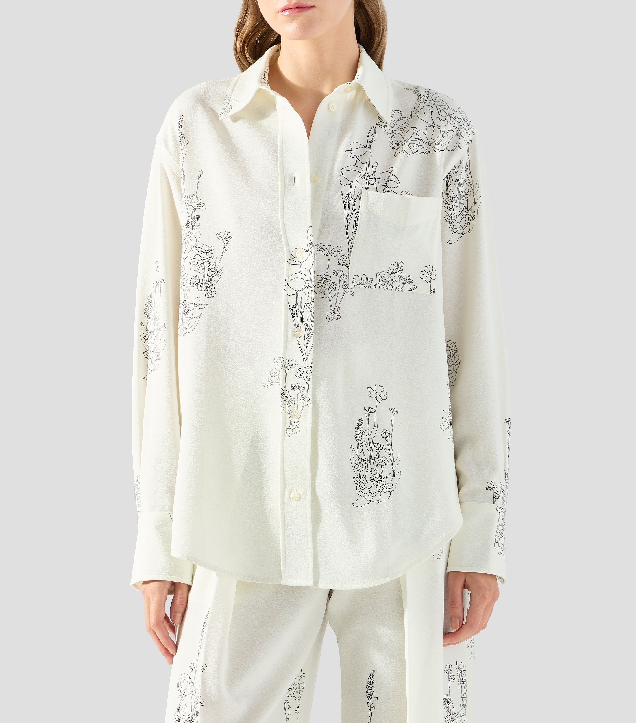 Camisa estampada con manga larga Mujer