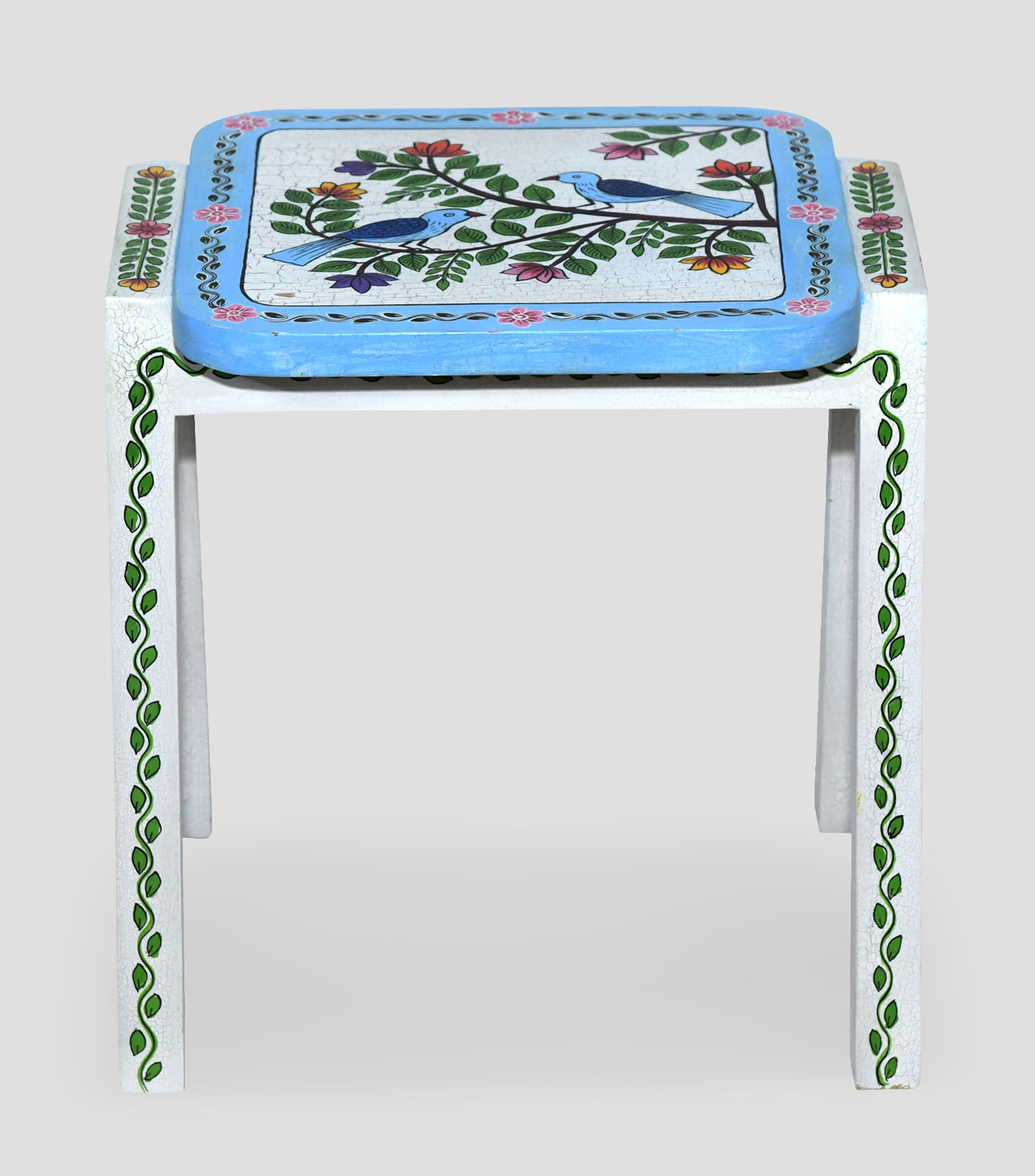 Banco Humming Bird en madera de mango multicolor