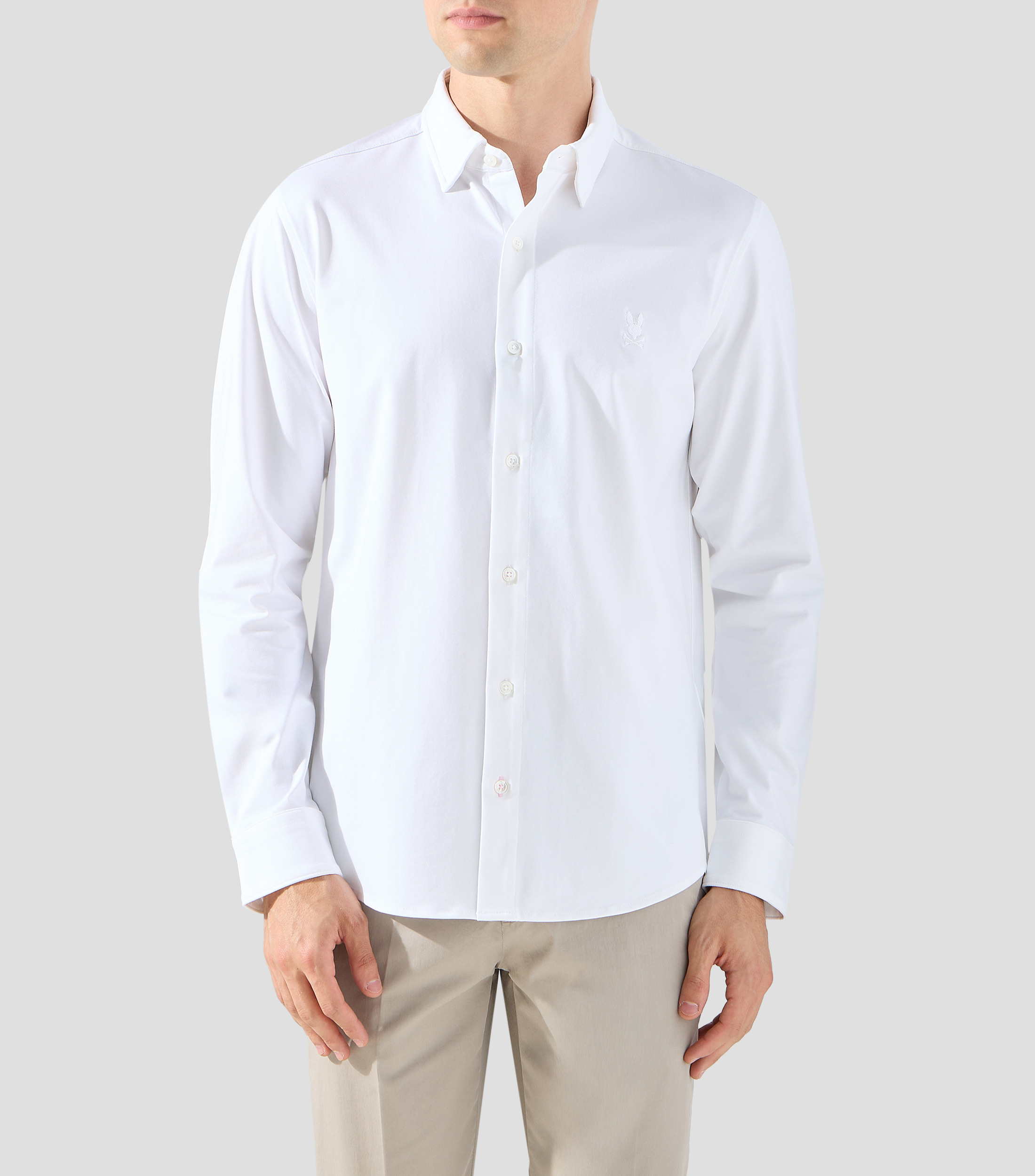 Camisa liso manga larga Hombre