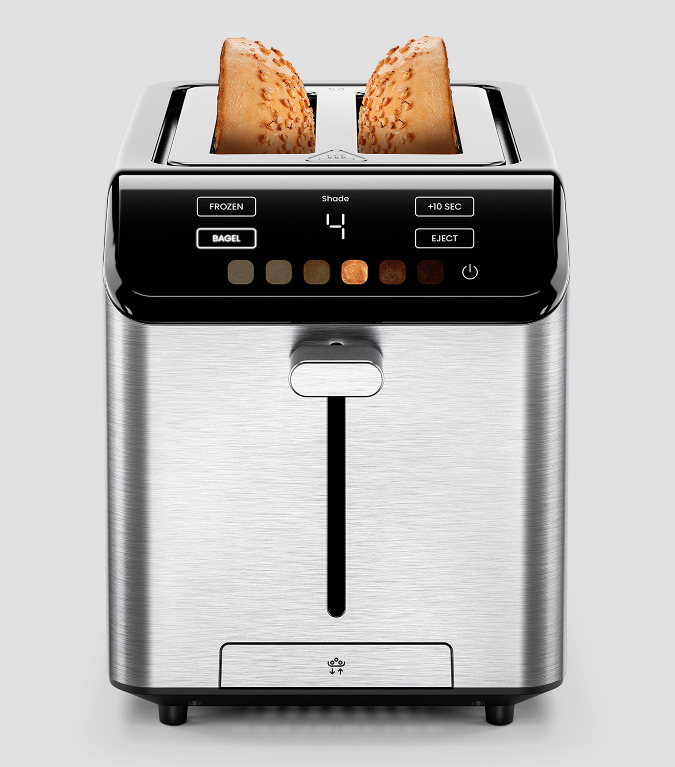 Tostador de pan digital de dos rebanadas