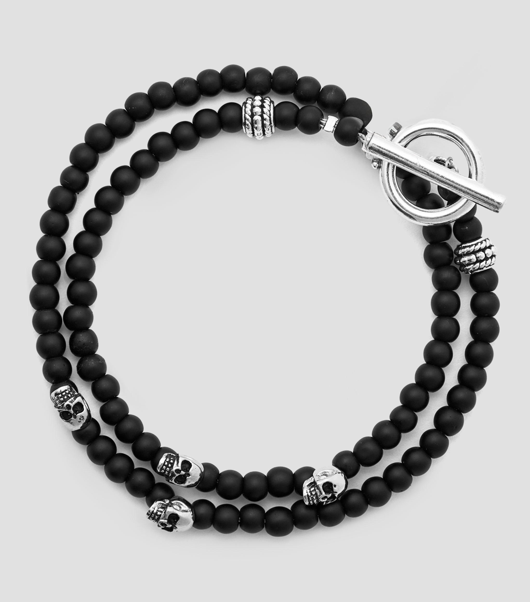 Pulsera doble vuelta Cráneos Hombre