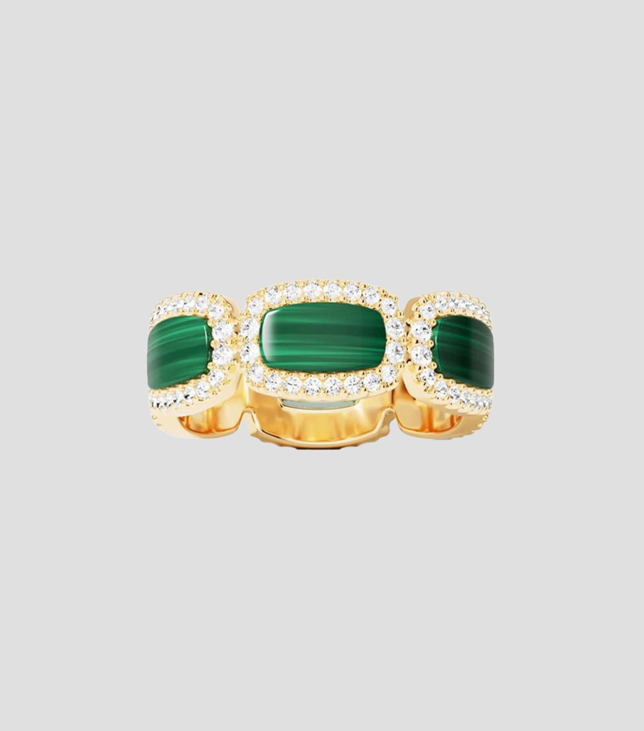 Anillo con malaquita Mujer