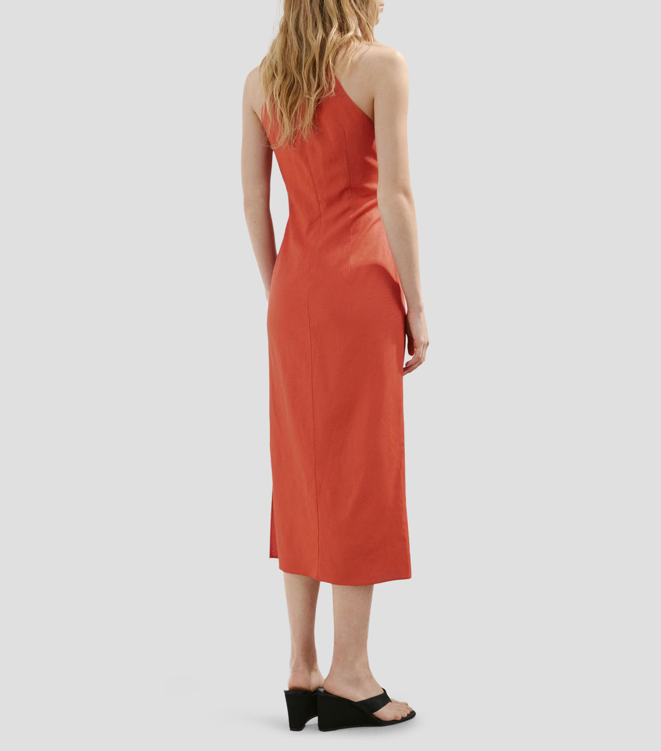 Vestido midi liso Mujer
