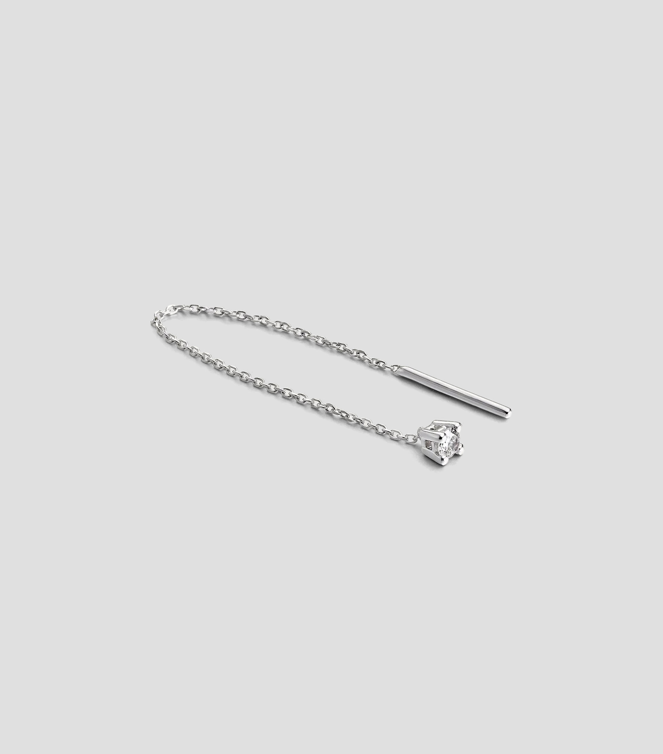 Pendiente en oro blanco de 18 kilates con diamante Diamantes Mujer