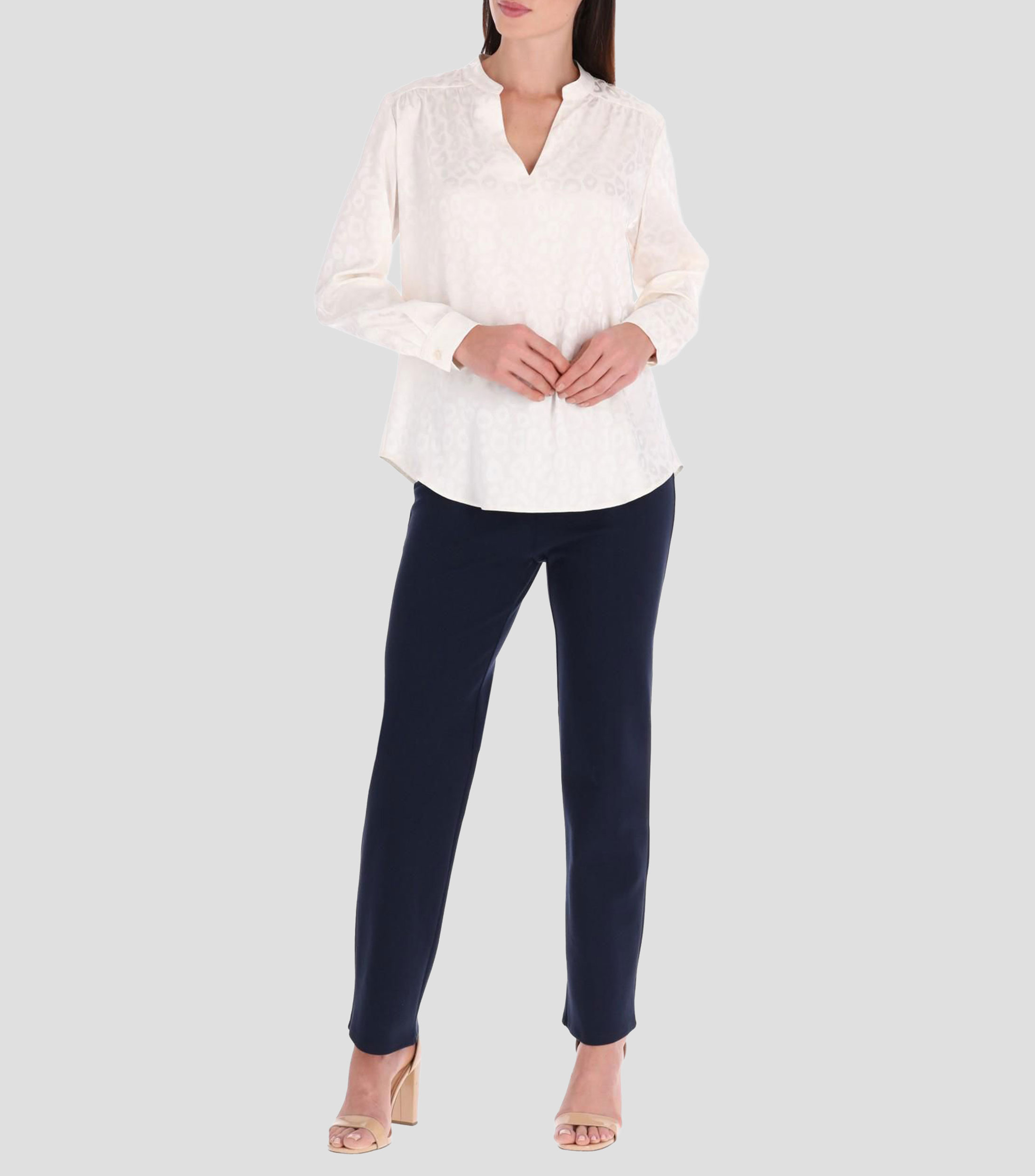Blusa estampada manga larga Mujer