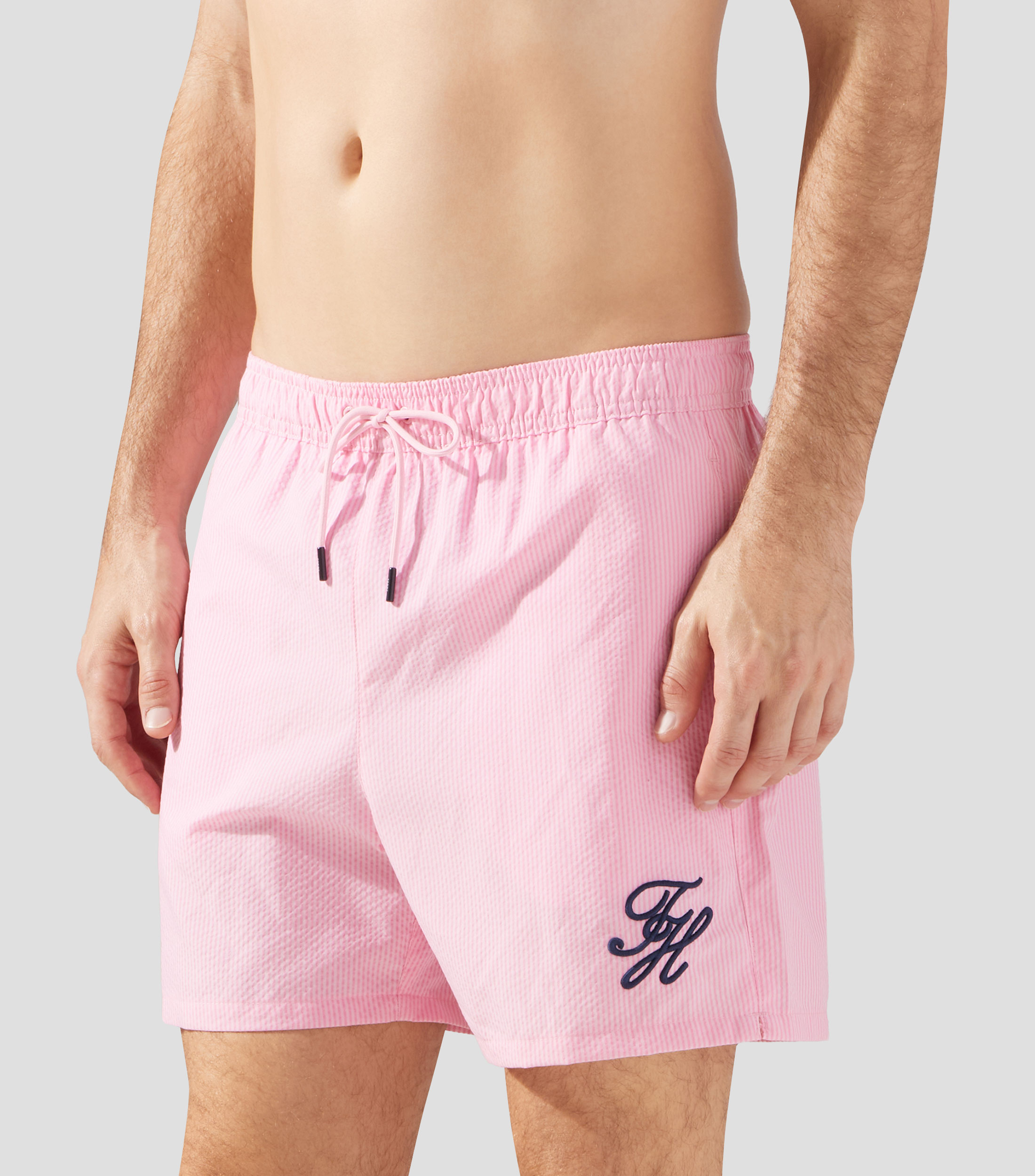 Traje de baño corto rayas Hombre