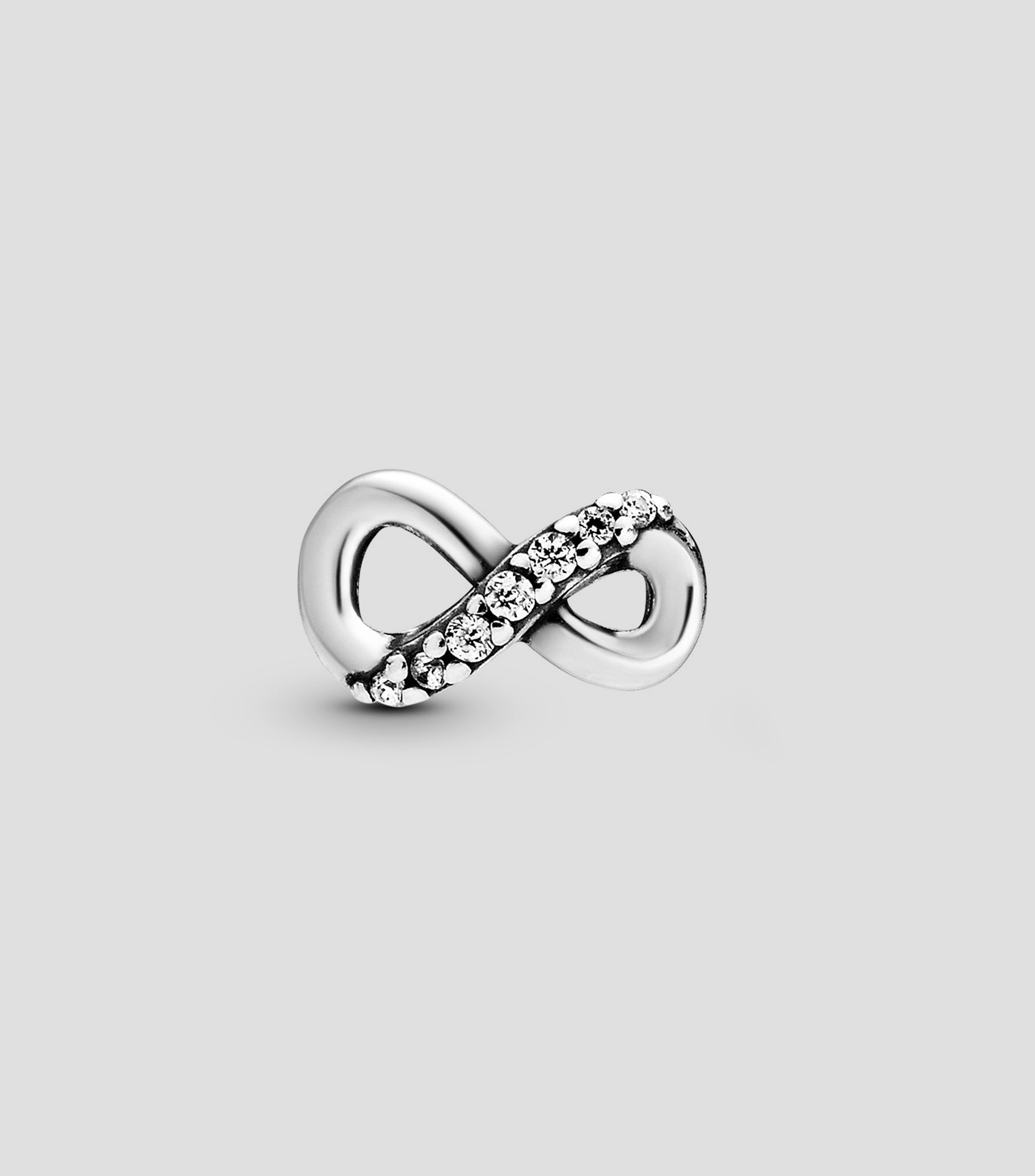 Aretes de botón en plata .925 Infinito Reluciente Mujer