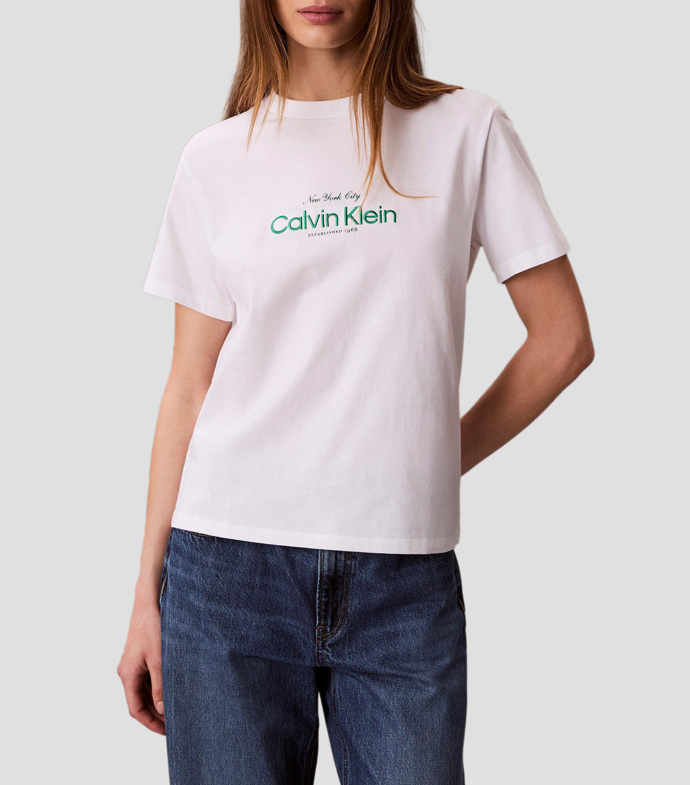 Playera cuello redondo manga corta lisa Mujer