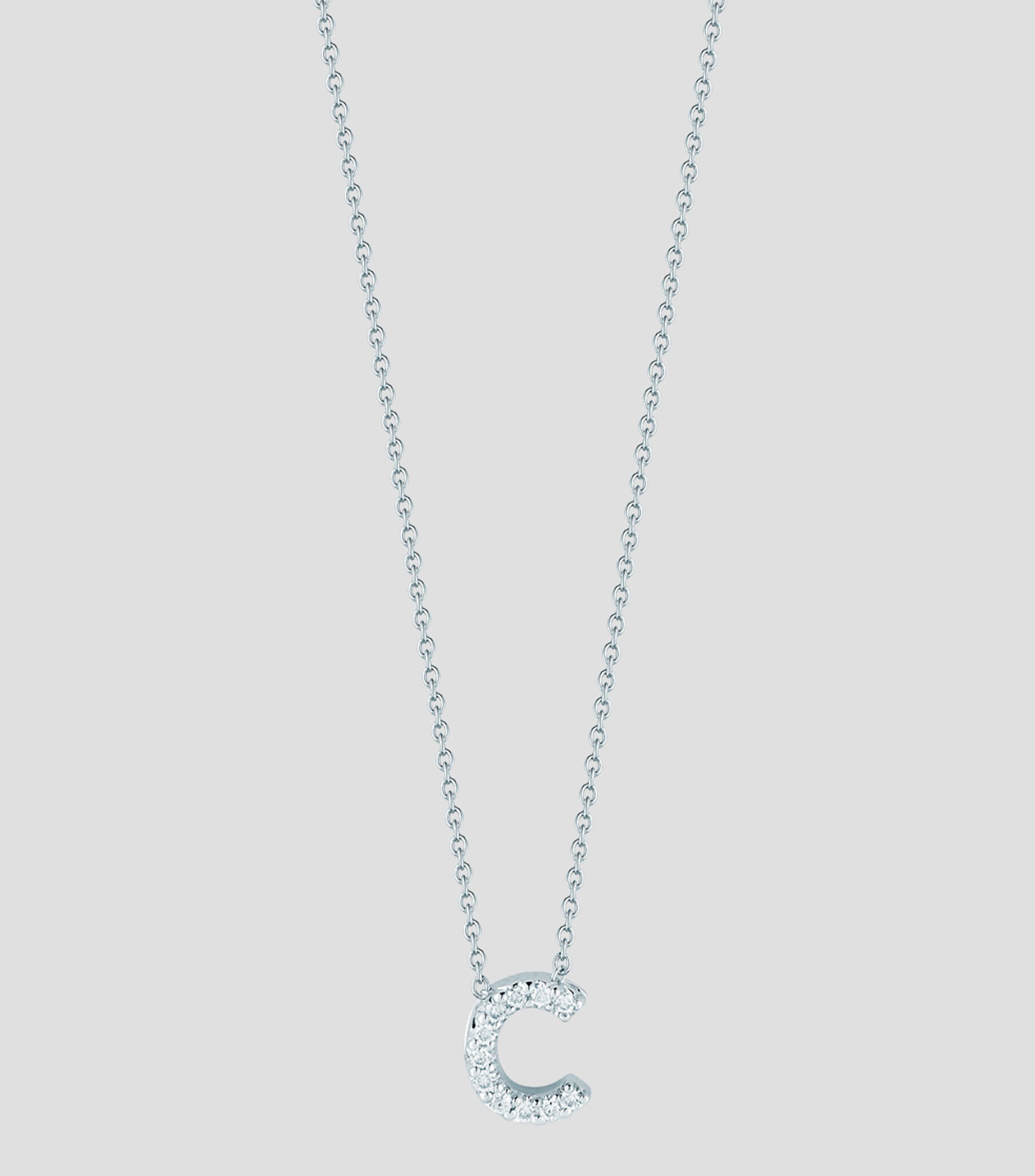 Collar letra C en oro blanco de 18 kilates con diamantes Love Letters Mujer