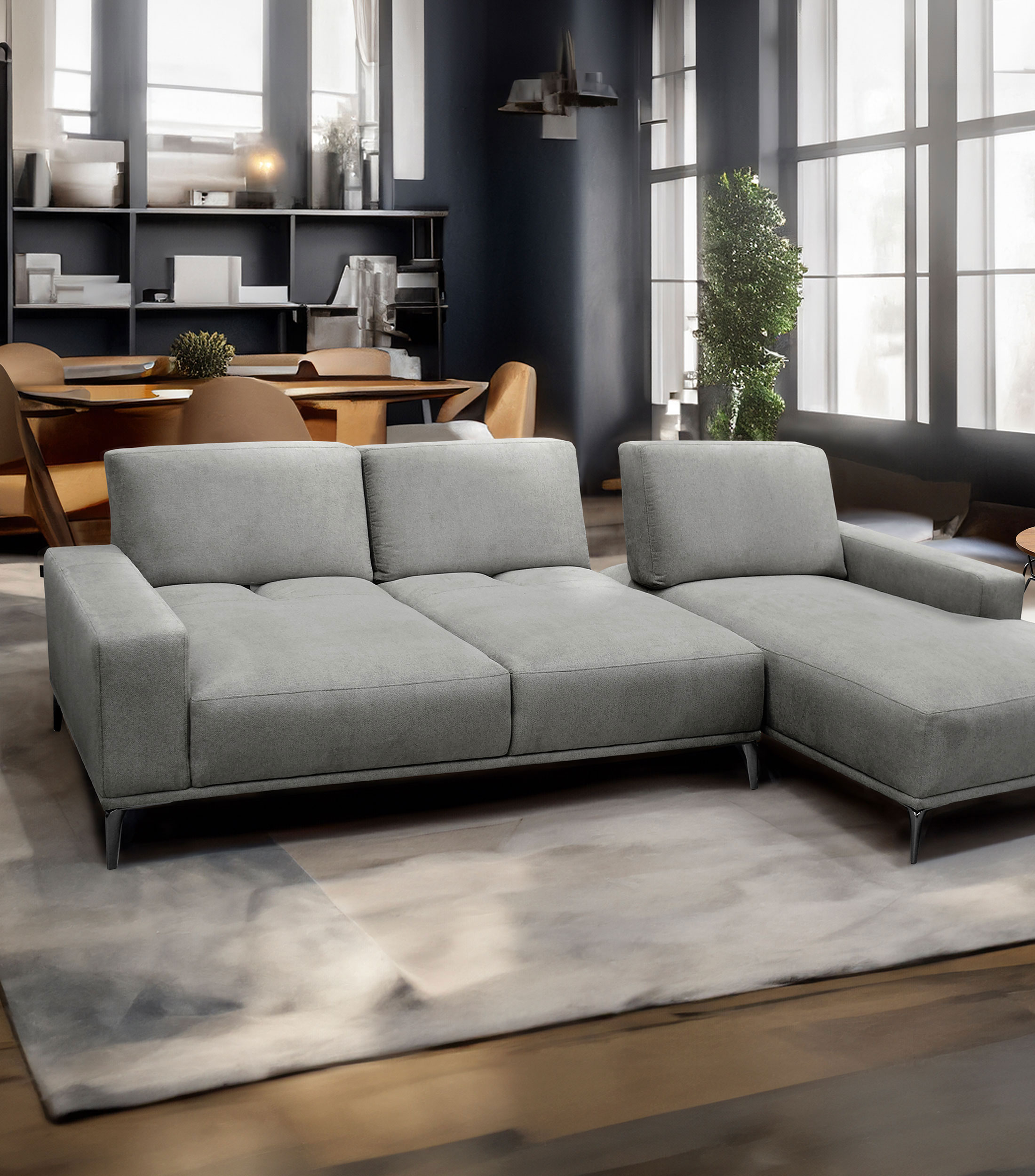 Sala Modular Derecha 2 Piezas Saito Gris