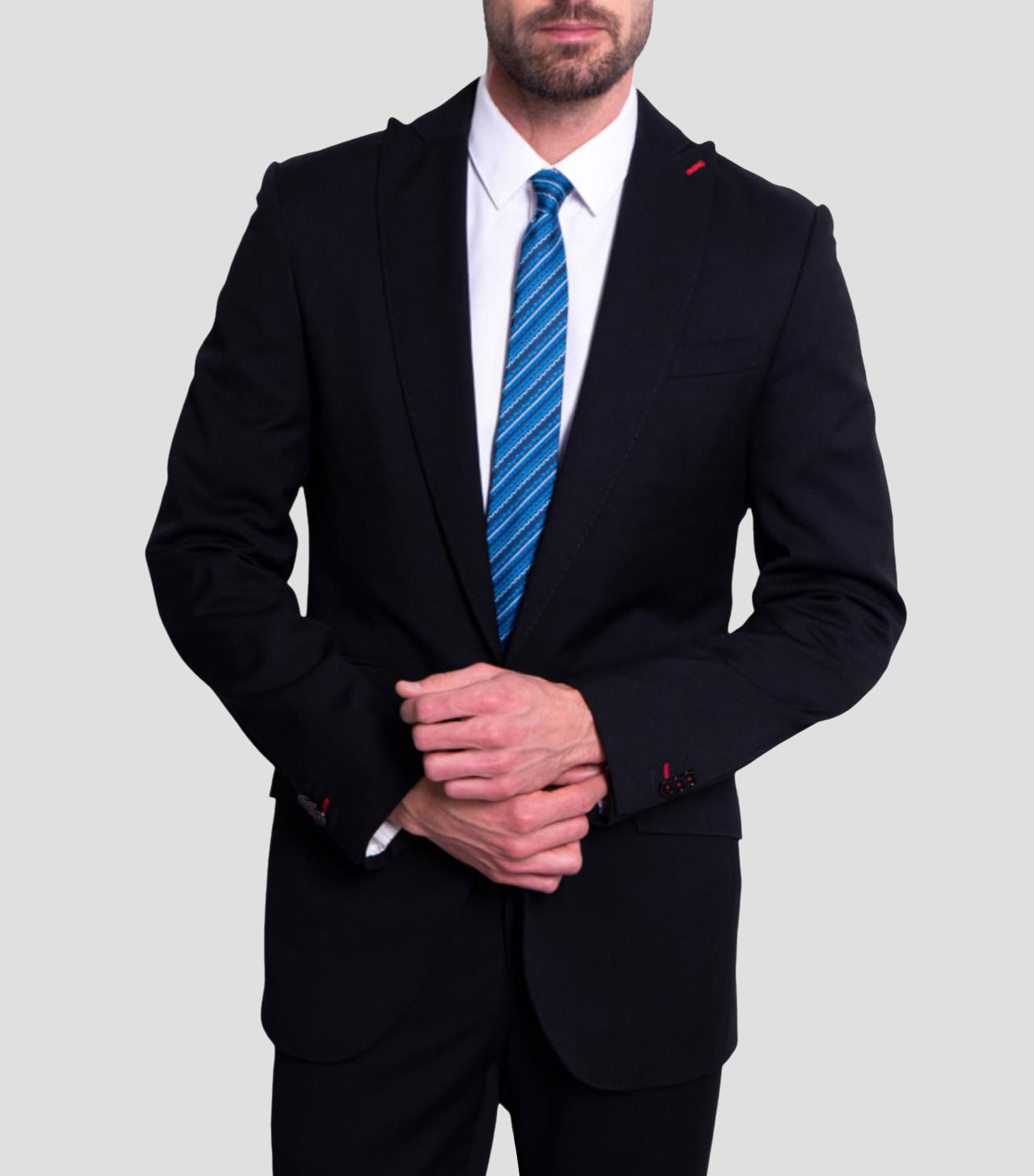 Corbata ancha en seda azul estampada Grecas Prehispánicas