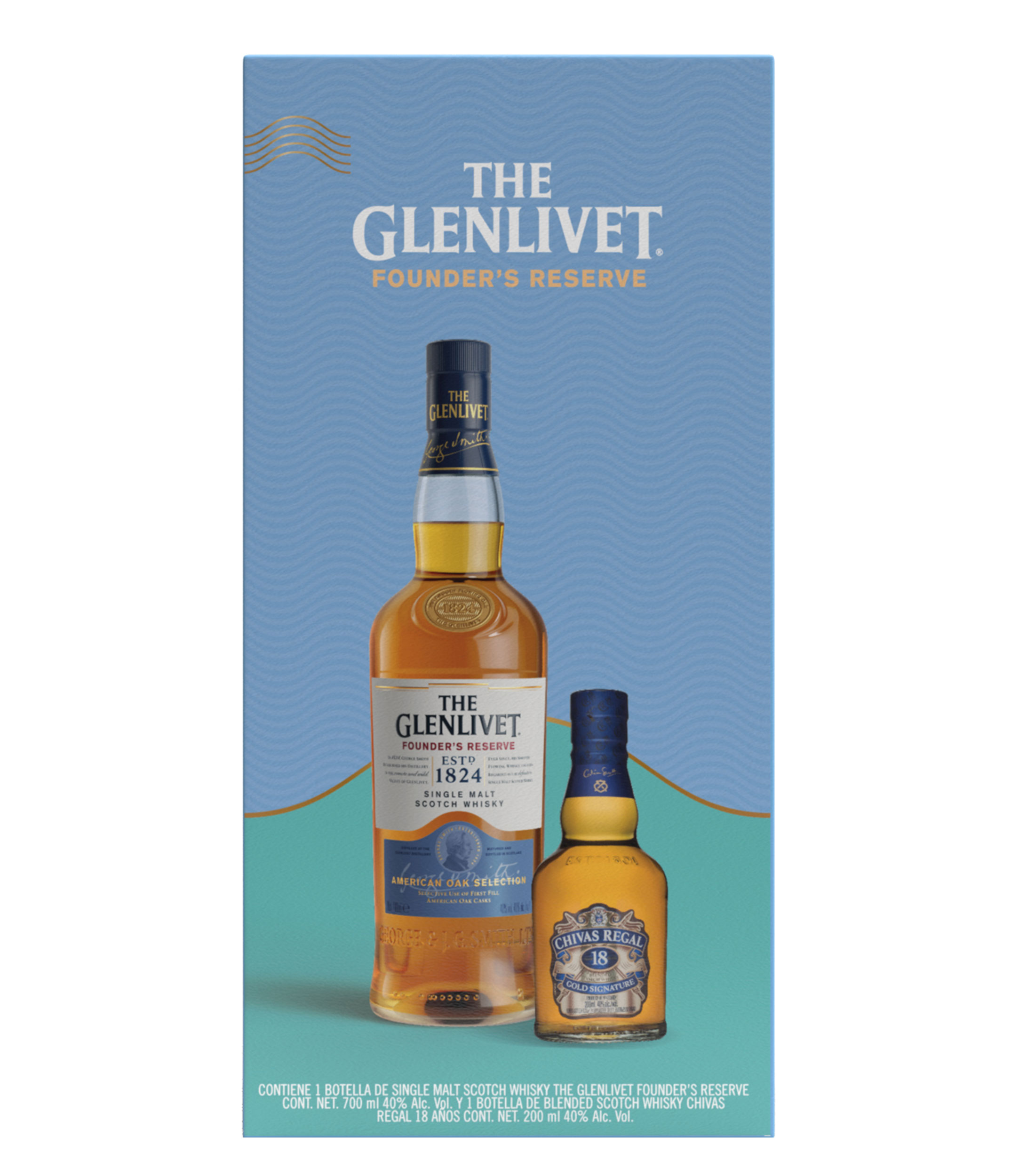Whisky Founder's Reserve, 700 ml + Whisky Chivas Regal 18, 200 ml