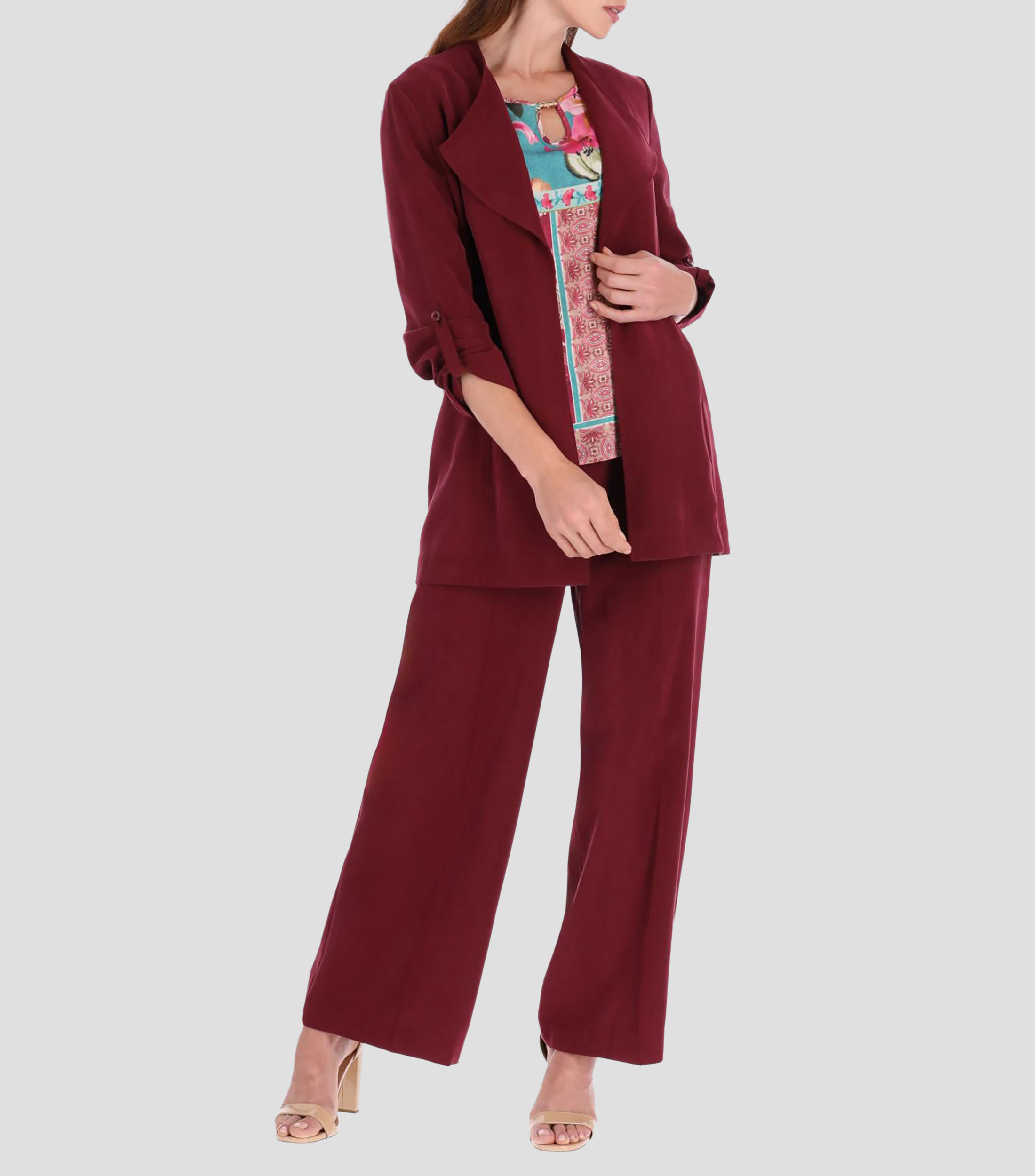 Saco liso manga 3/4 Mujer