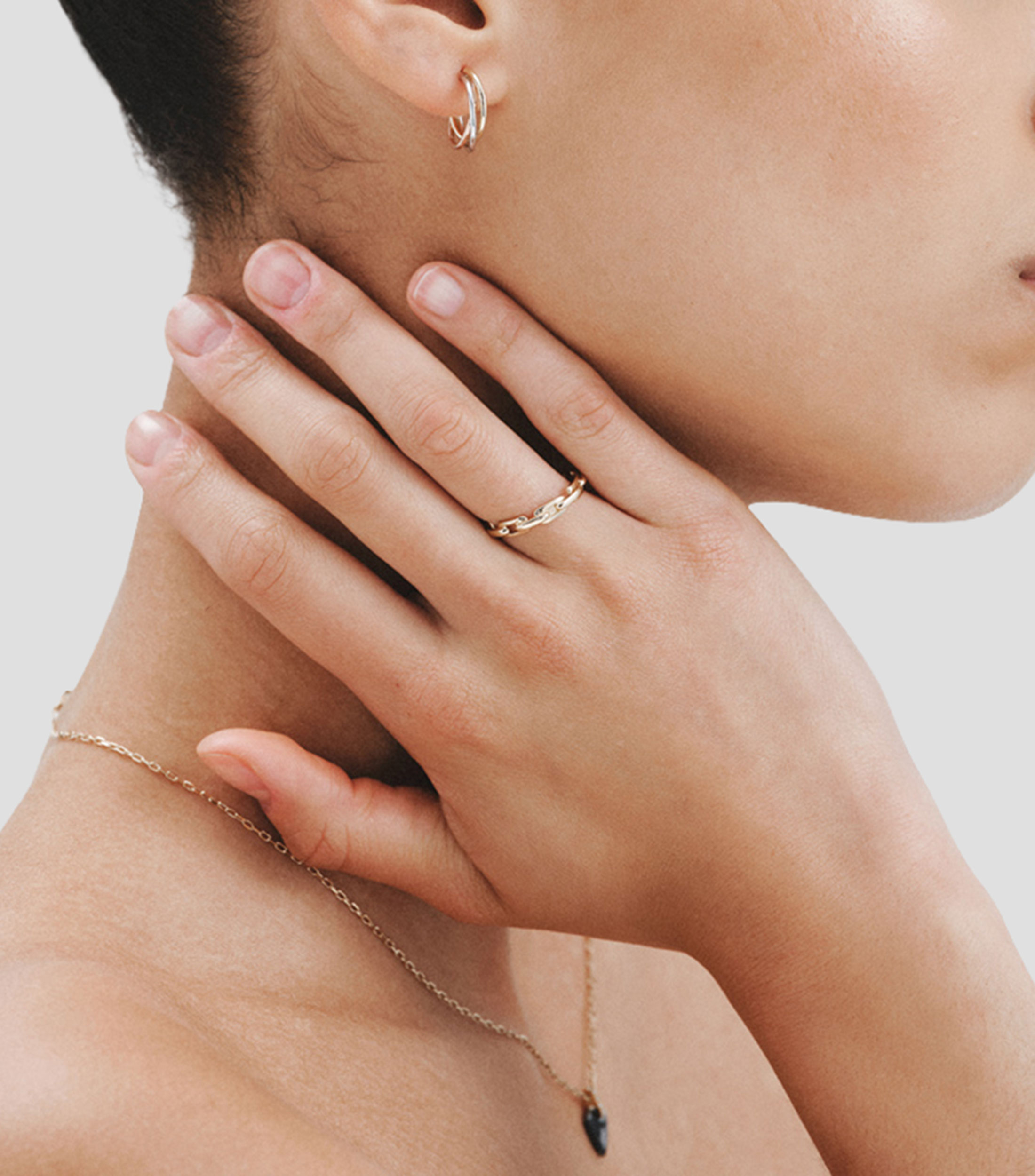 Anillo en plata .925 cadena Mujer