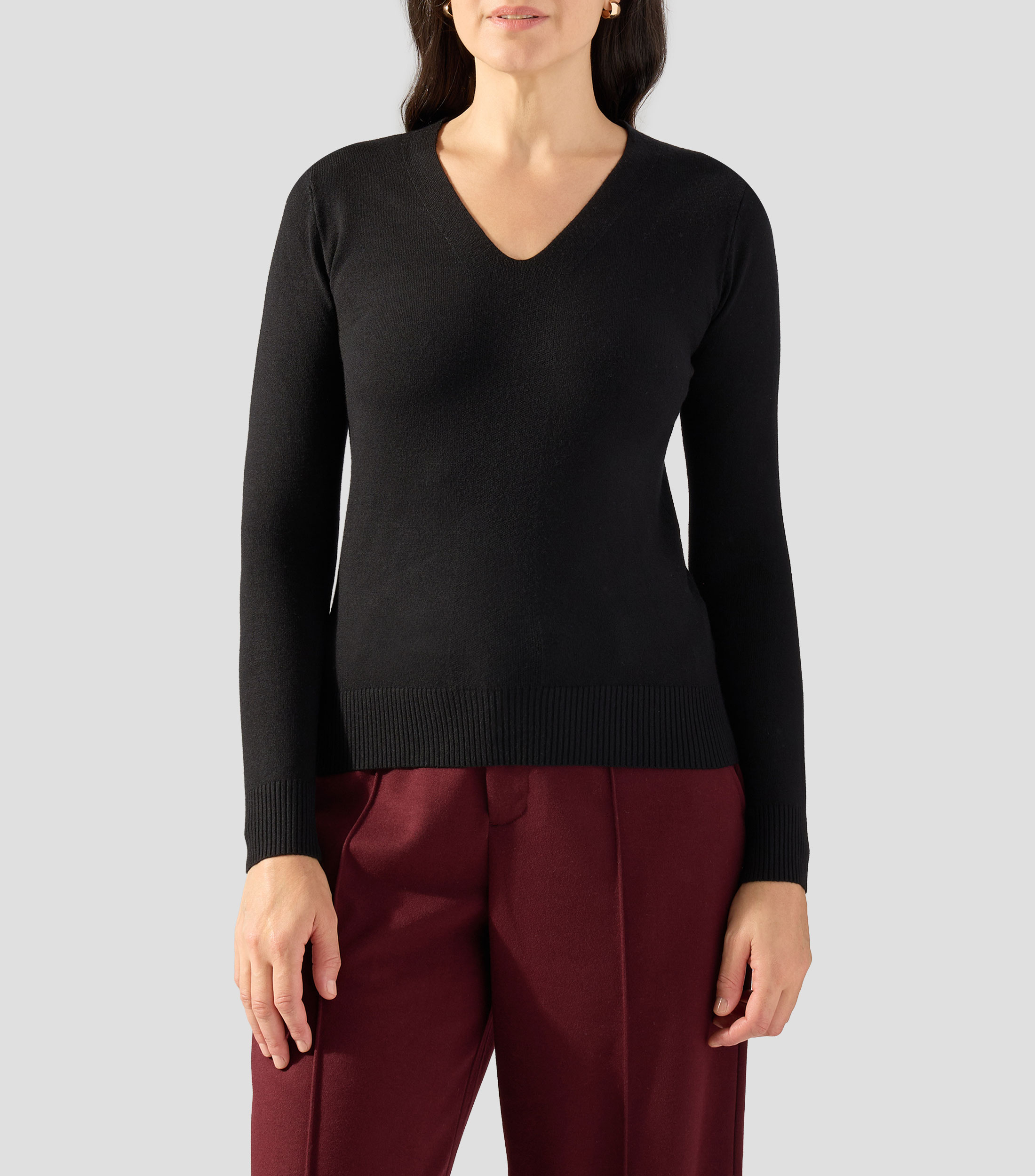 Suéter cuello V Mujer