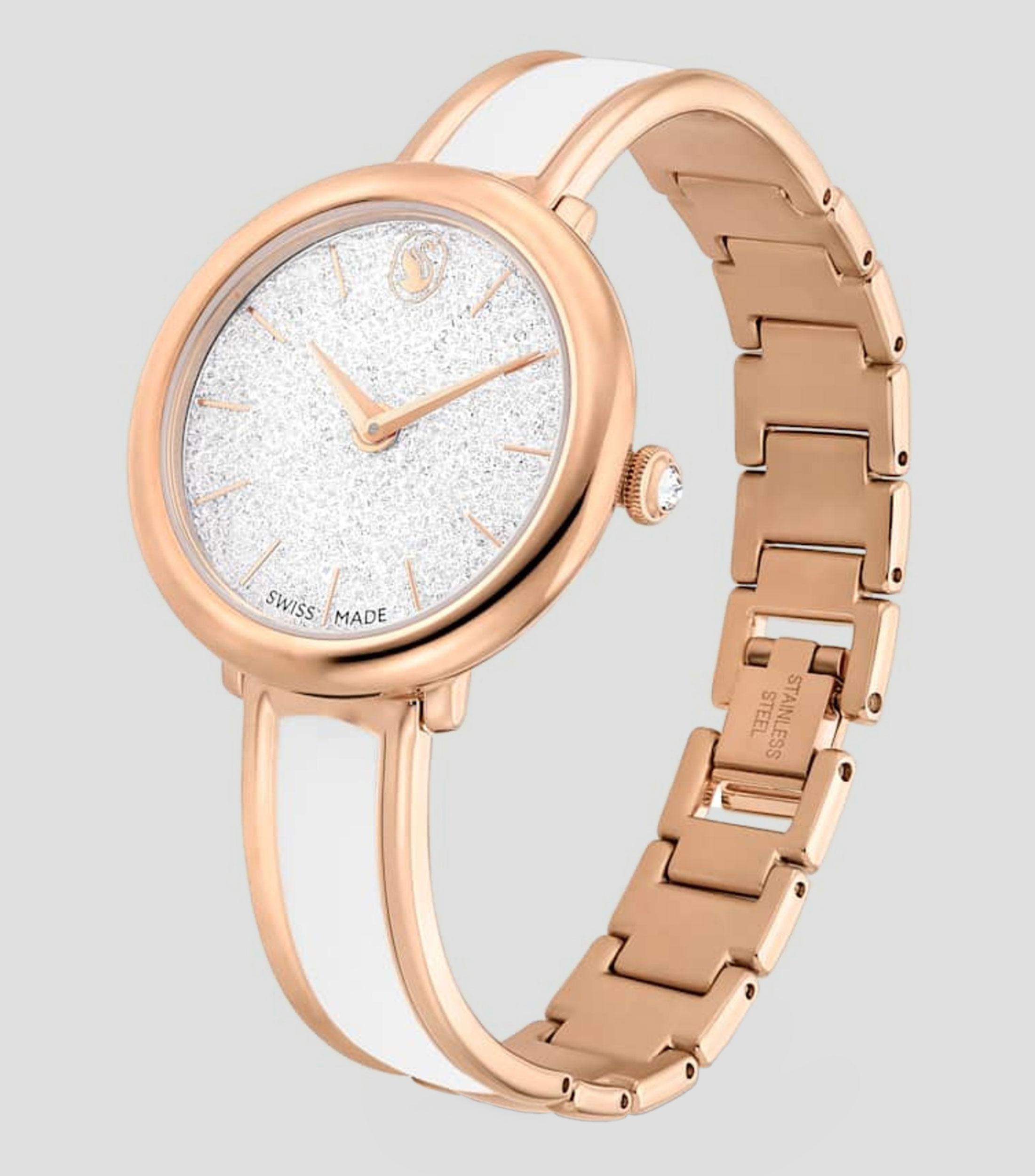 Reloj para mujer Crystalline Bangle Casual, Blanco