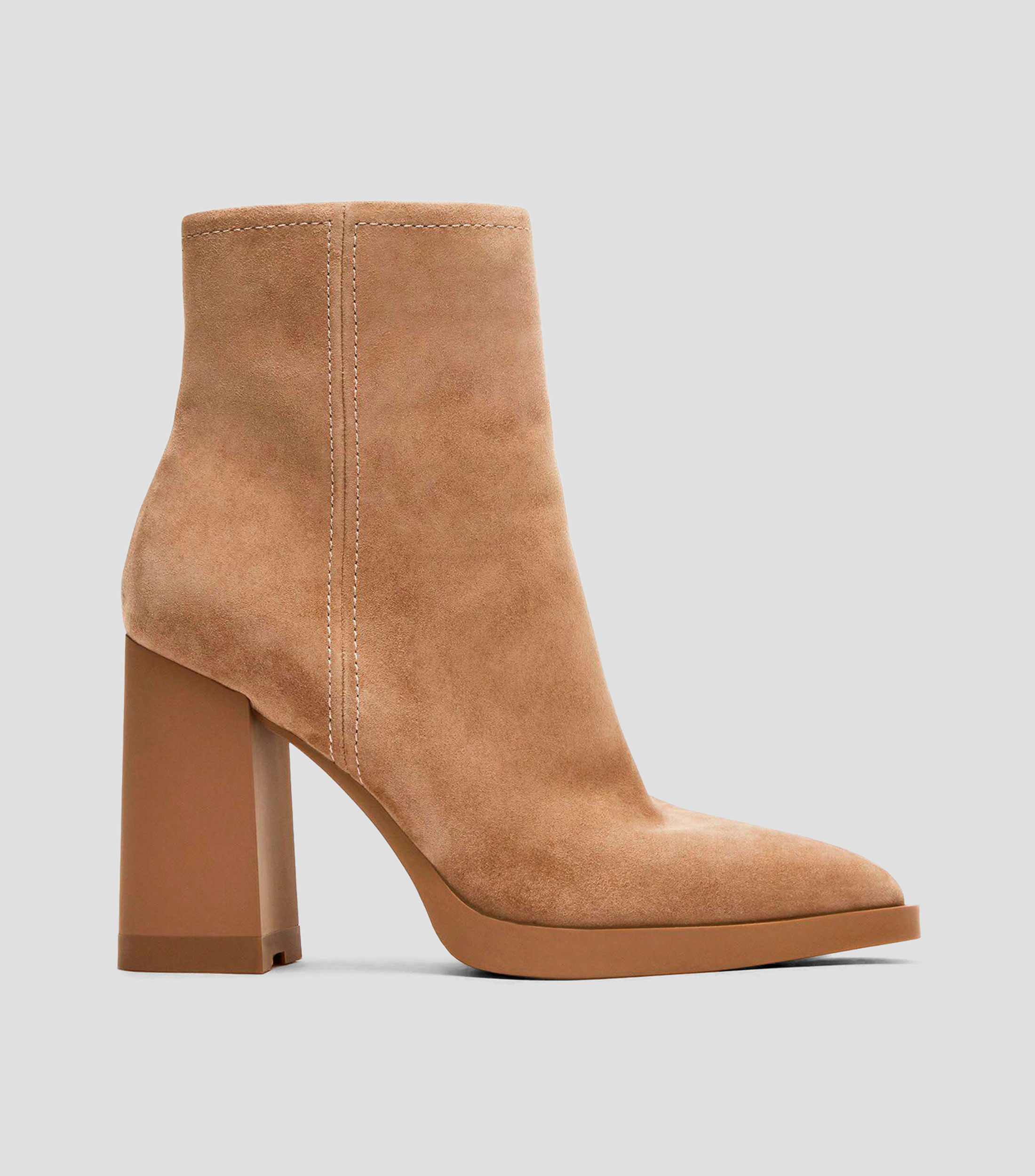 Botines con tacón bajo cuadrado Mujer