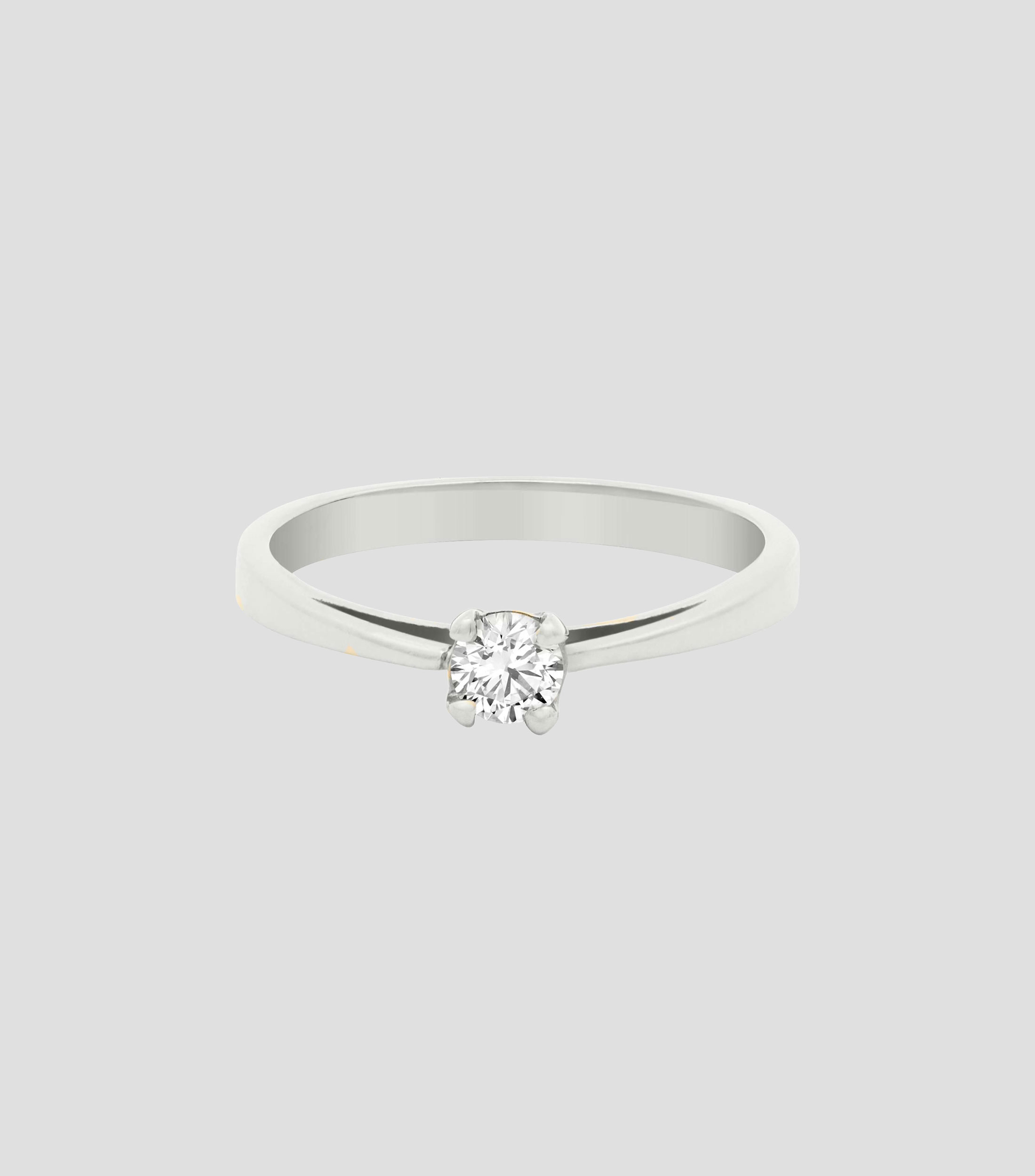 Anillo solitario en Oro blanco de 14 Kilates con diamante Mujer