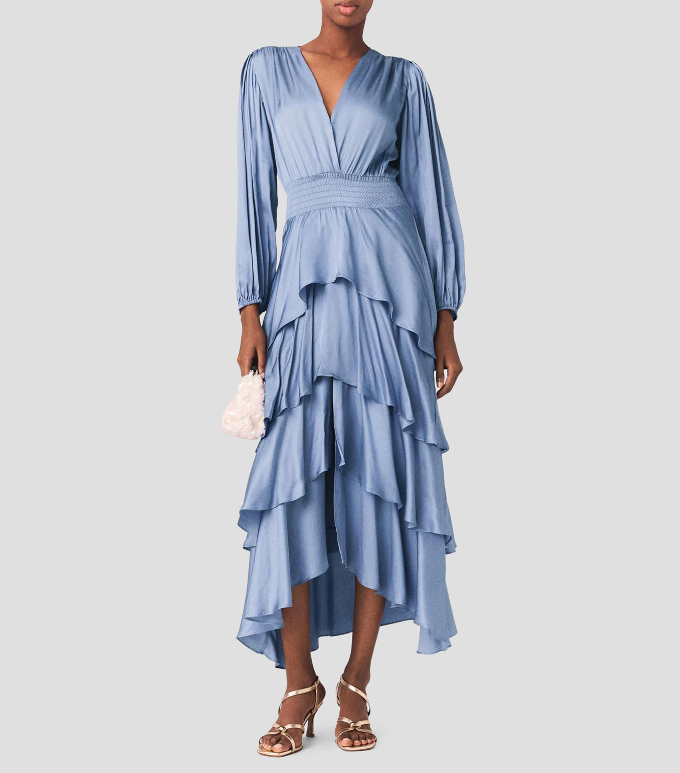 Vestido Largo Manga larga Liso Mujer