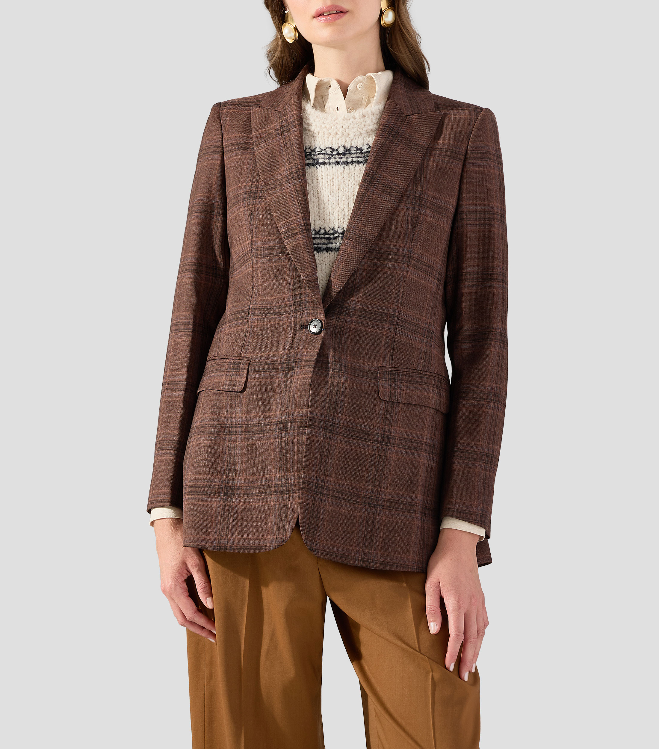 Blazer a cuadros Mujer