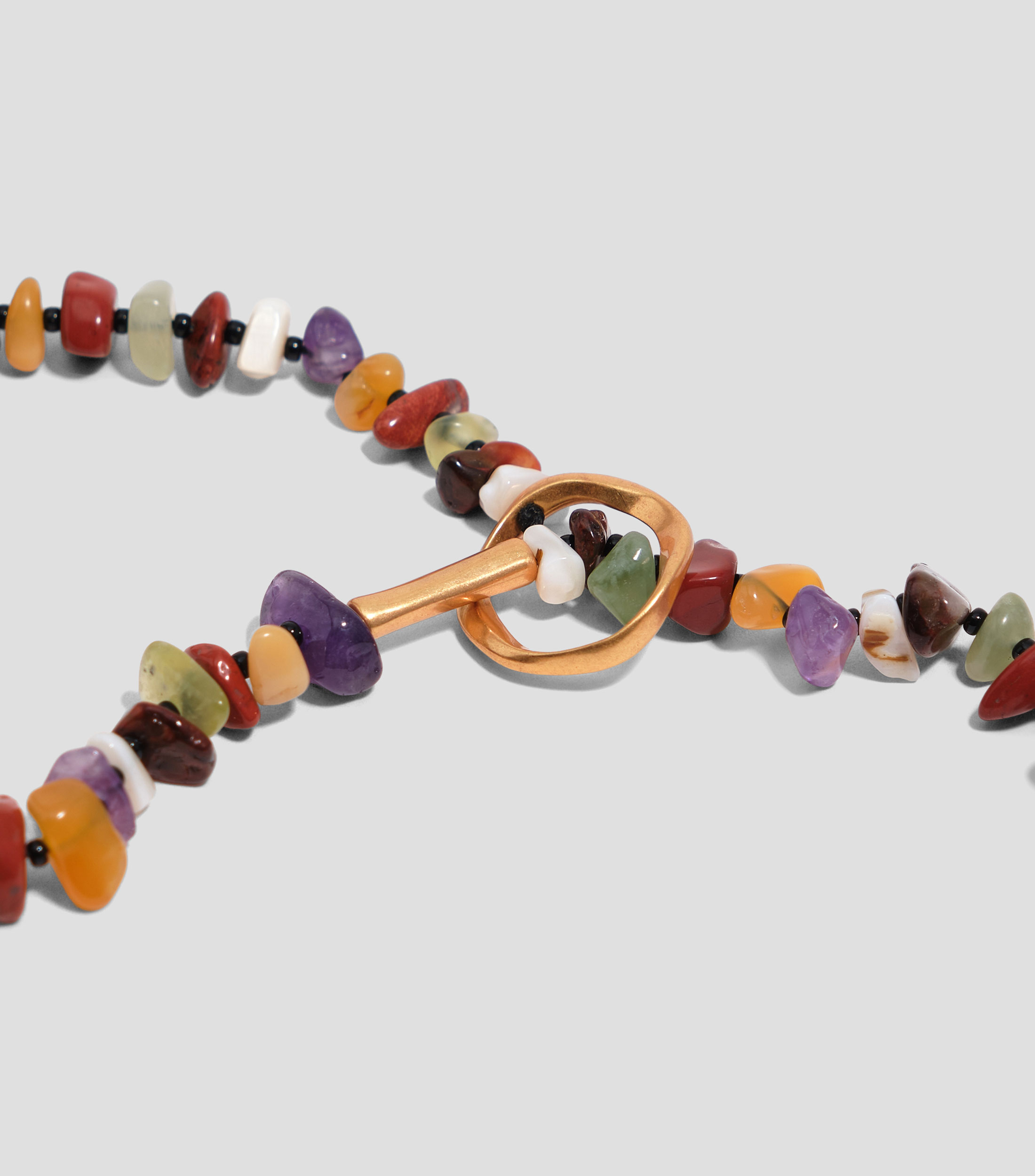 Collar piedras dorado mate Mujer
