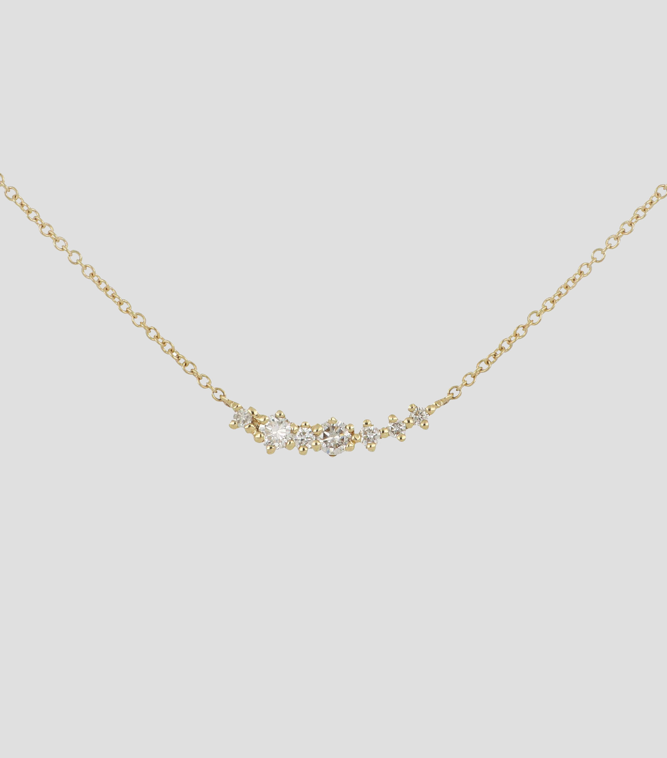 Gargantilla en oro amarillo de 18 kilates con diamante natural Mujer