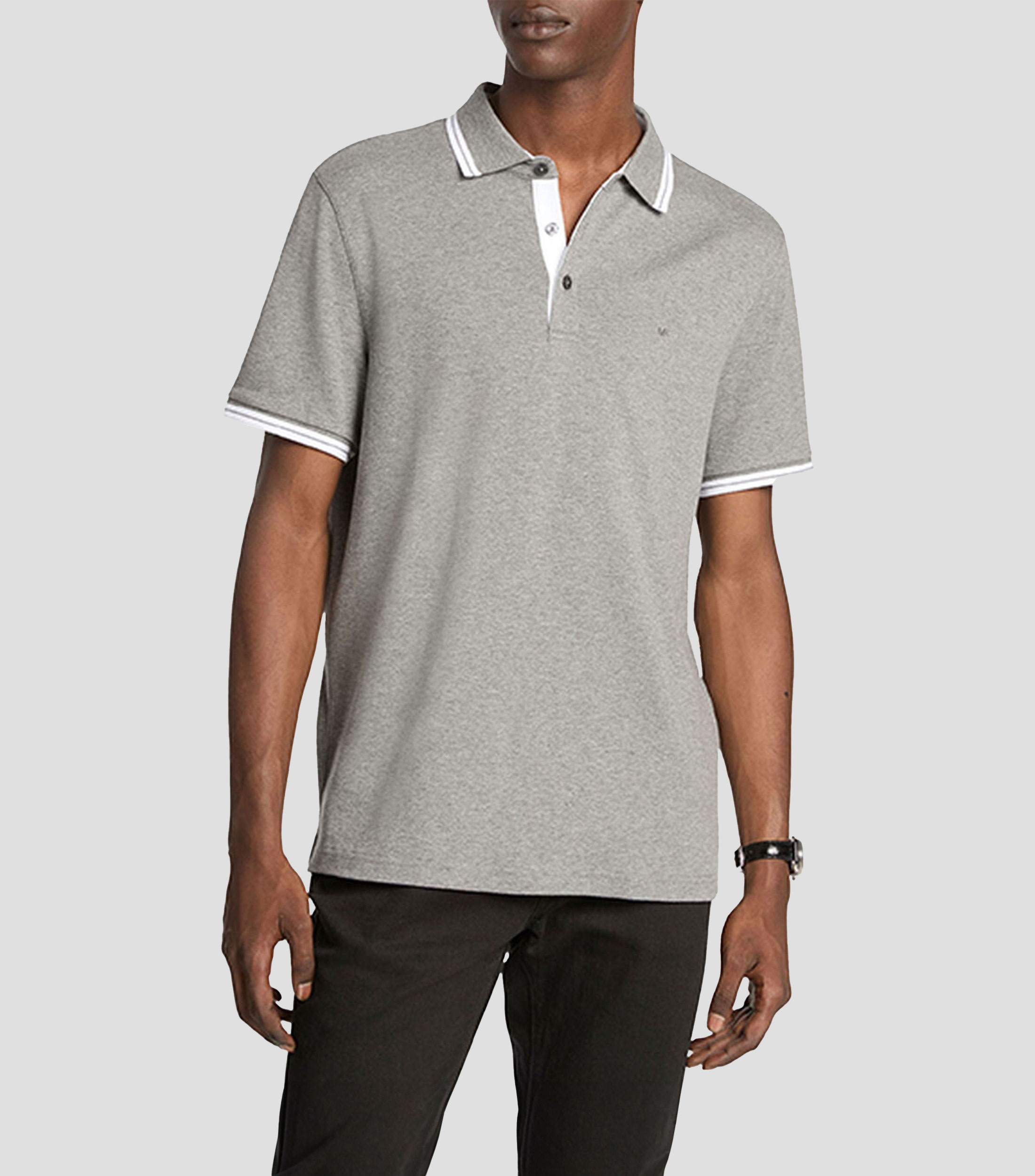 Playera tipo polo manga corta lisa Hombre