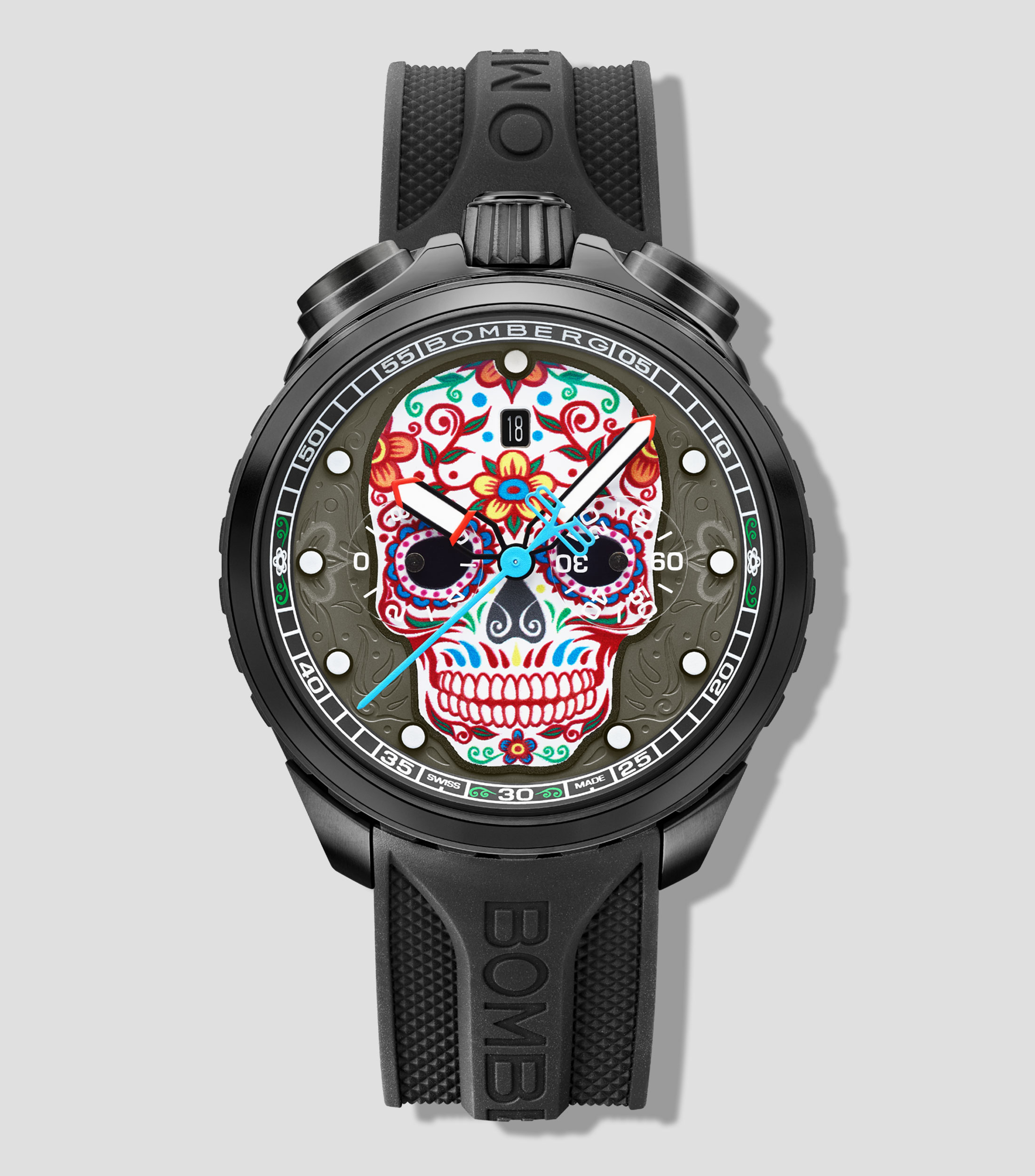 Reloj para Hombre Sugar Skull Casual, Negro
