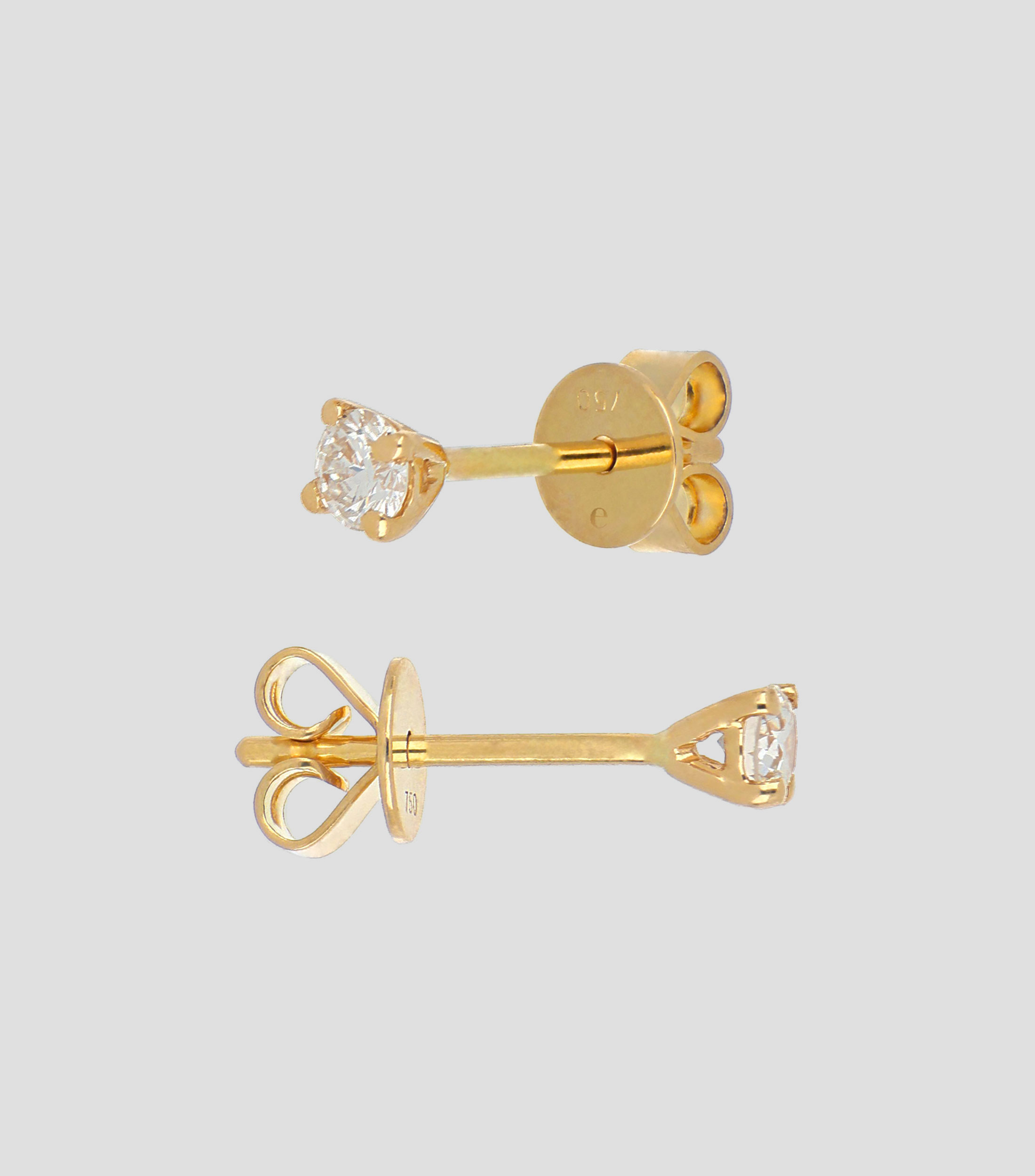 Aretes en oro con diamante Mujer