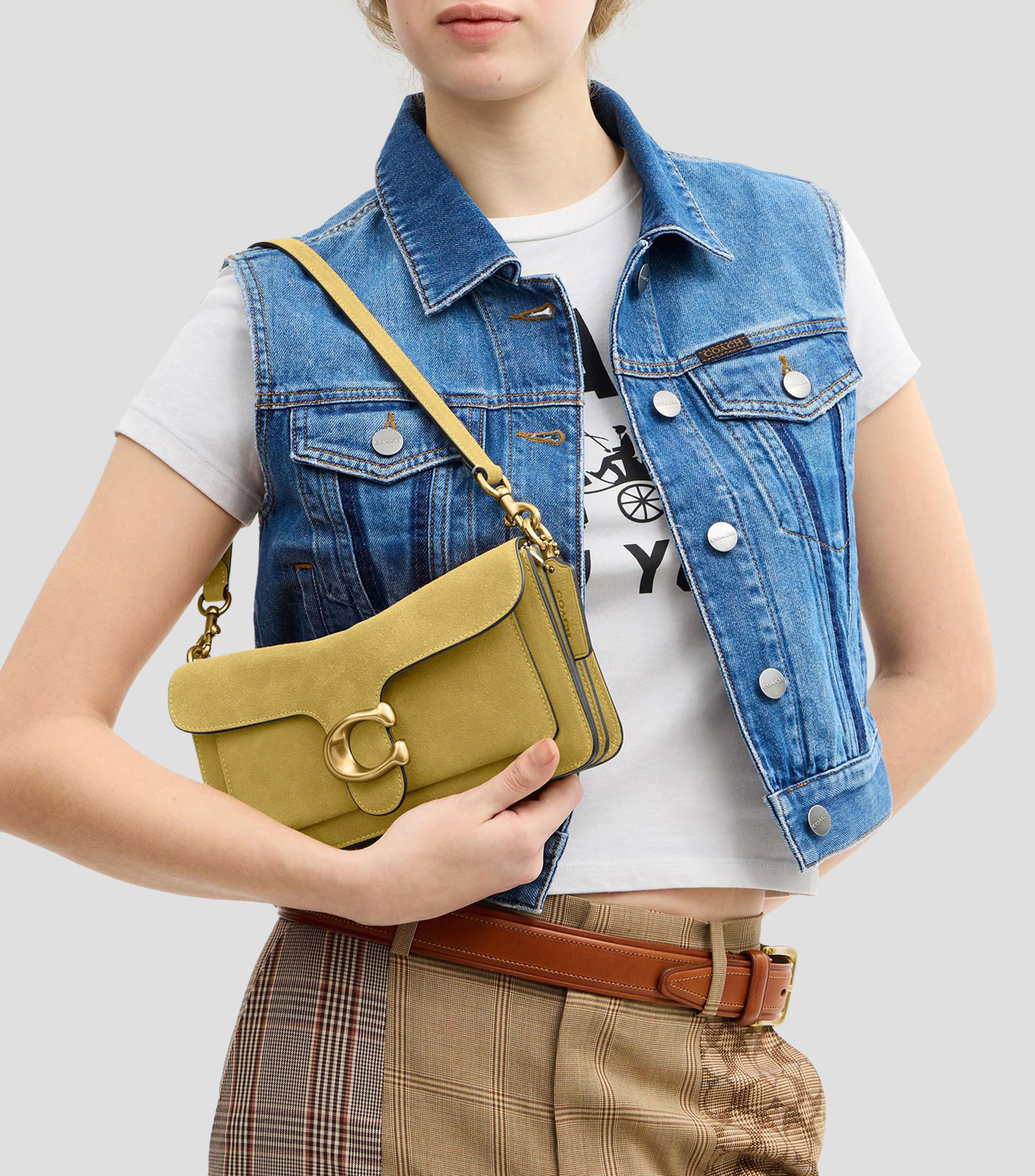 Bolsa shoulder verde en piel Tabby 26 lisa Mujer