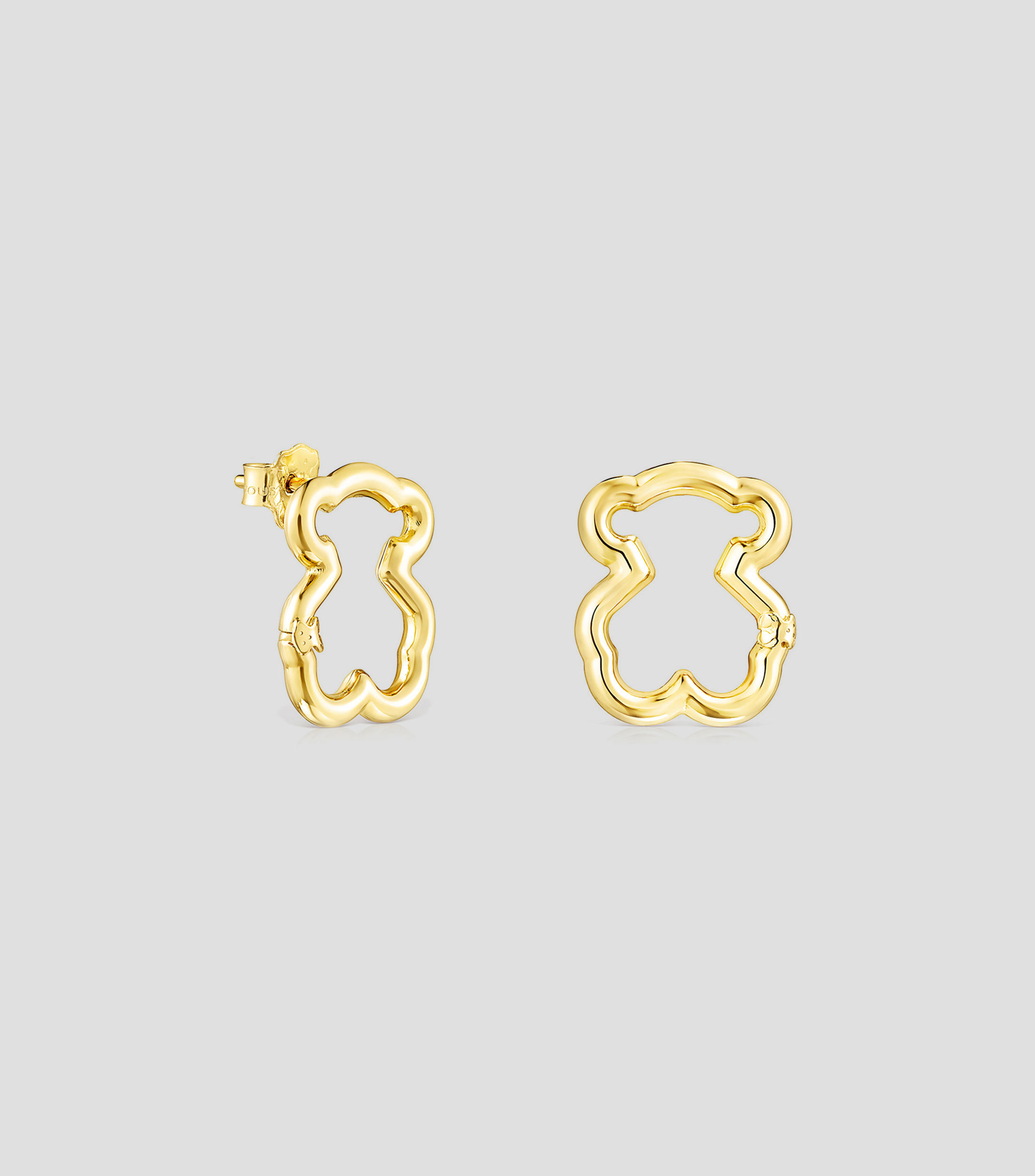 Aretes en oro amarillo 18 kilates con forma de oso Hold Mujer