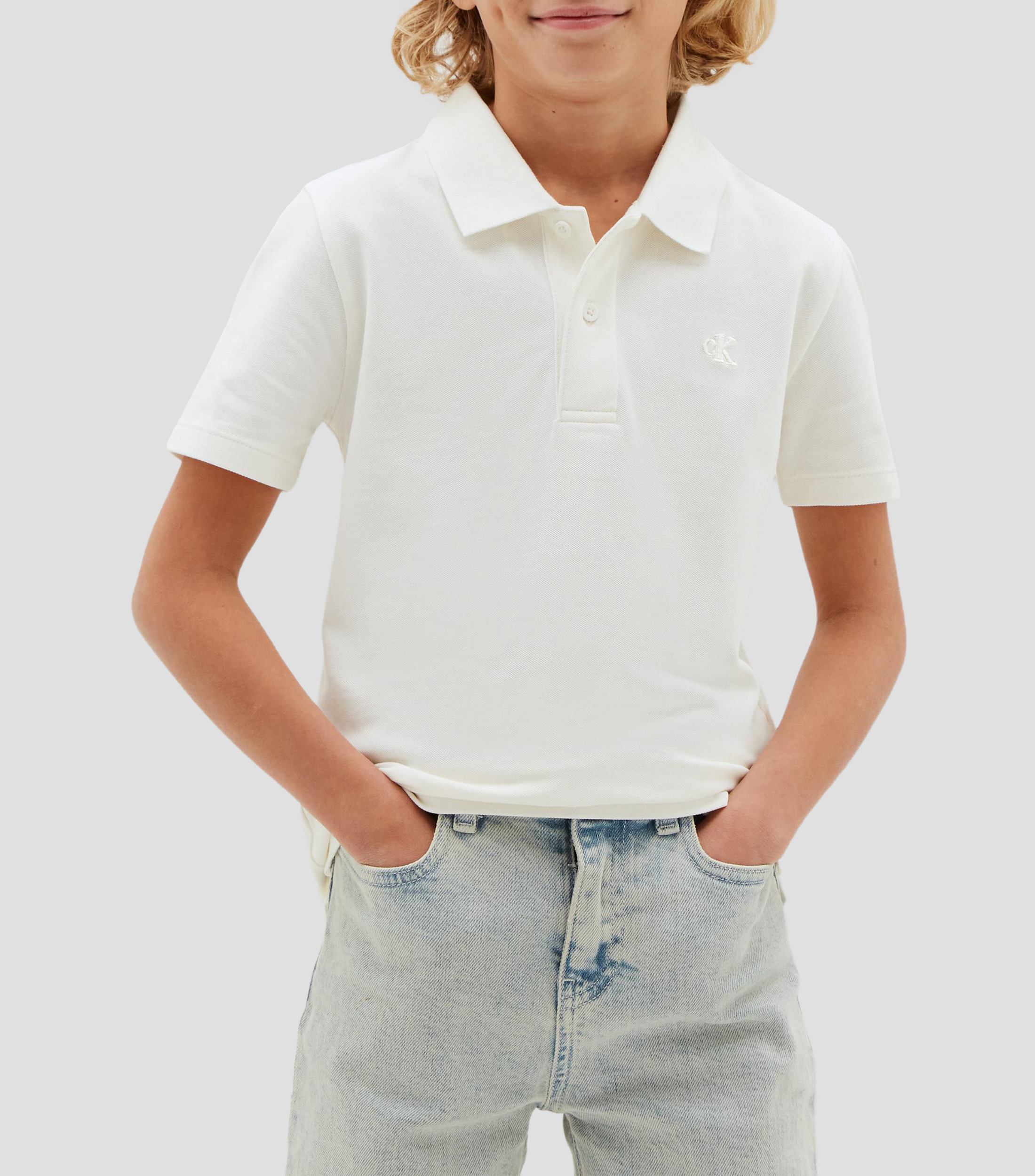 Playera tipo polo manga corta lisa Niño