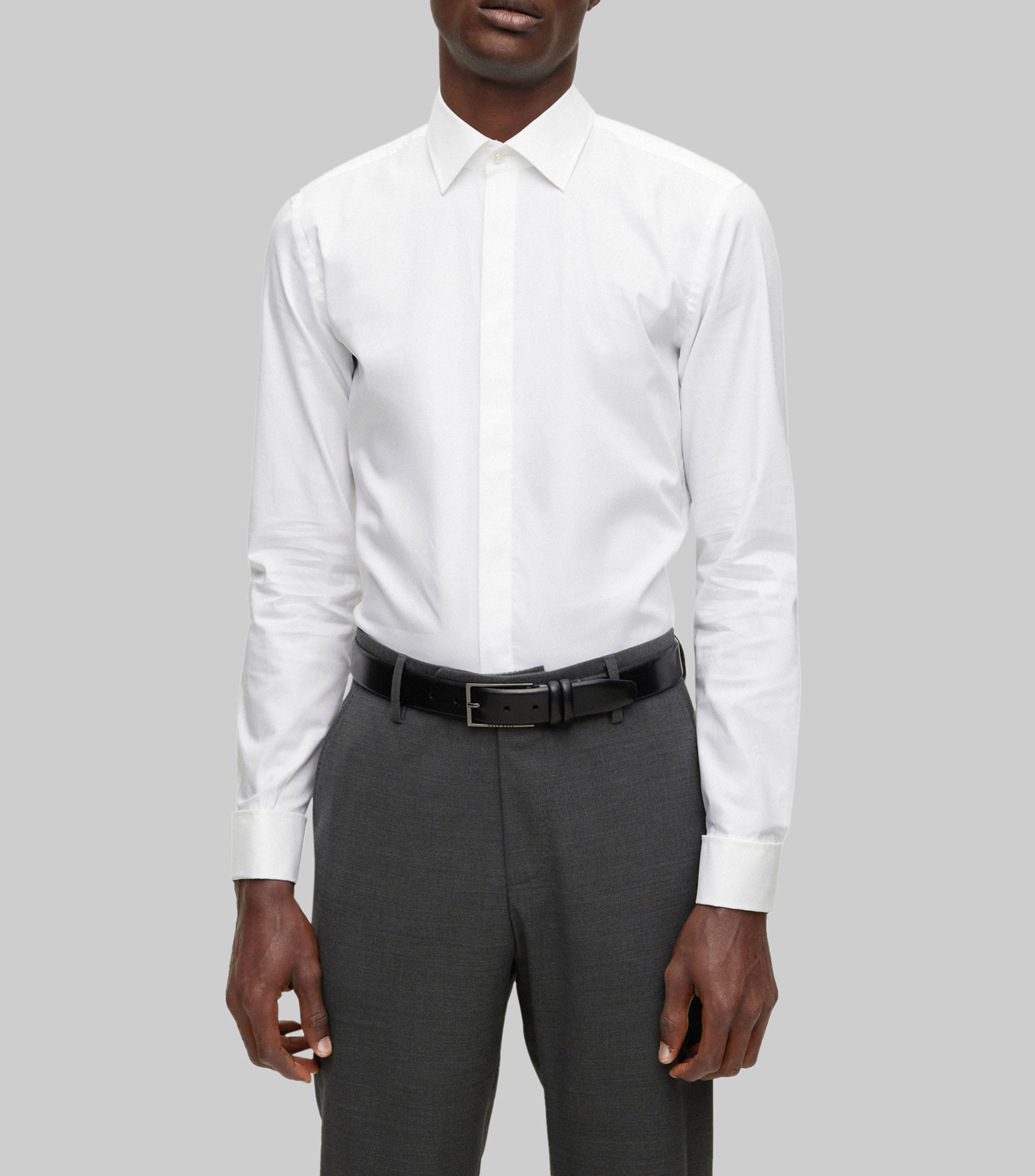 Camisa de Vestir Slim Fit en algodon elastico con planchado facil Hombre