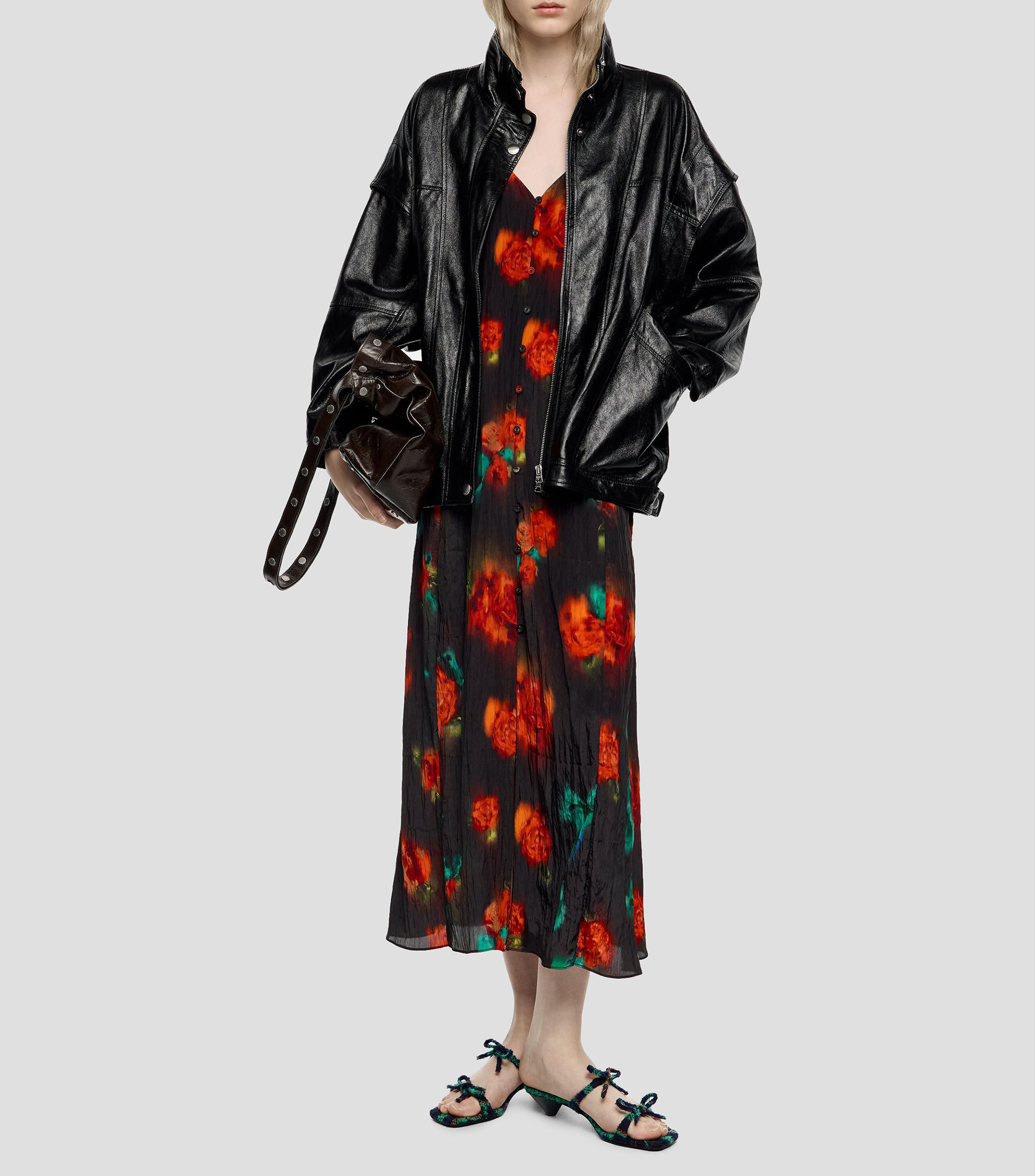 Vestido doble tirante cordones Ribbon Roses negro Mujer