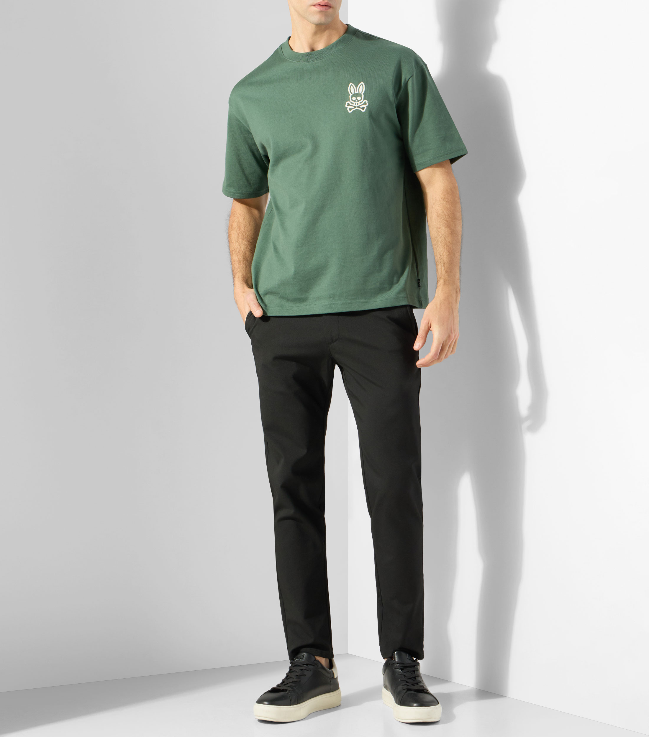 Playera cuello redondo manga corta lisa Hombre