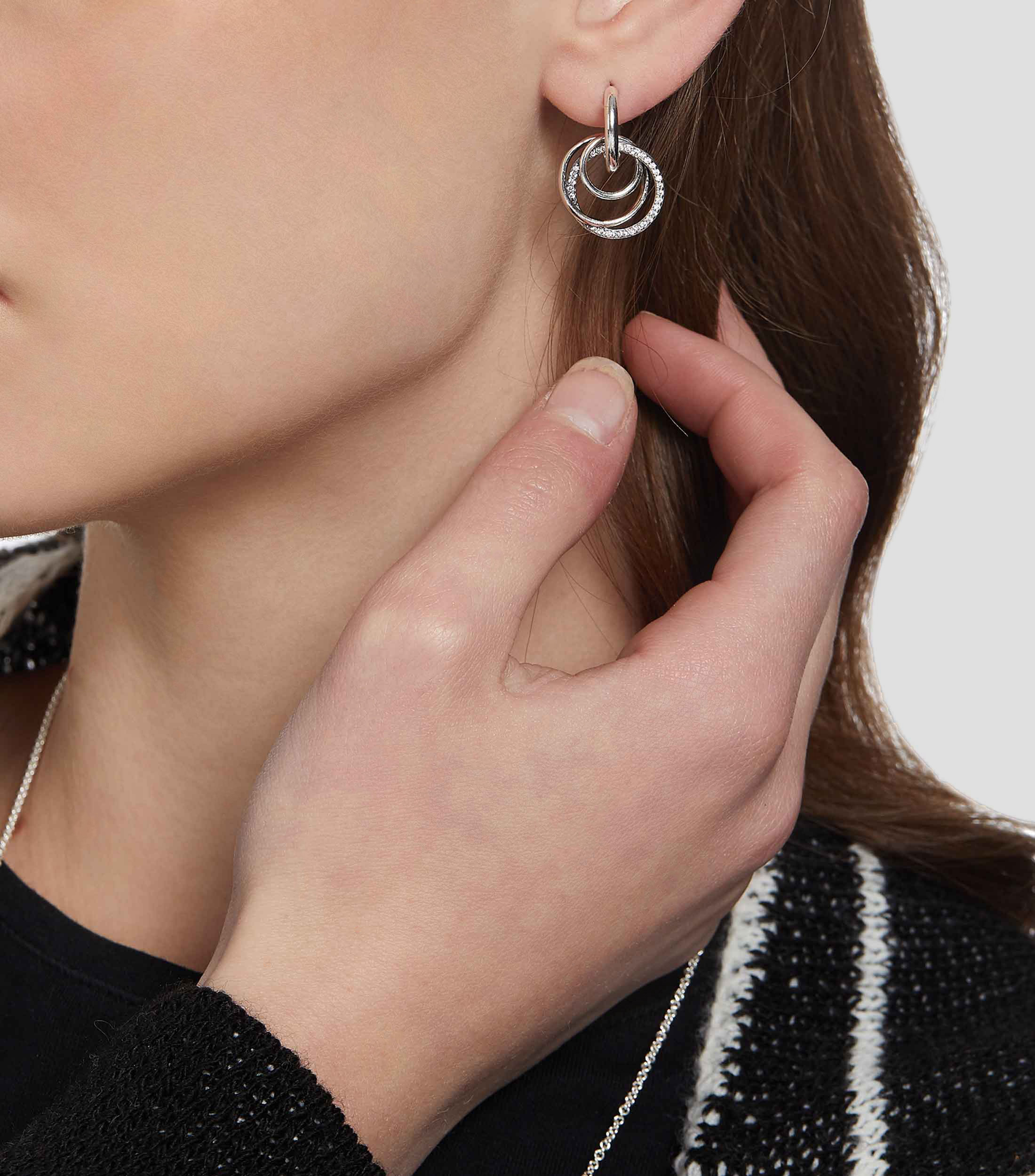 Aretes en Plata con Zirconias Cúbicas Familia por Siempre Mujer