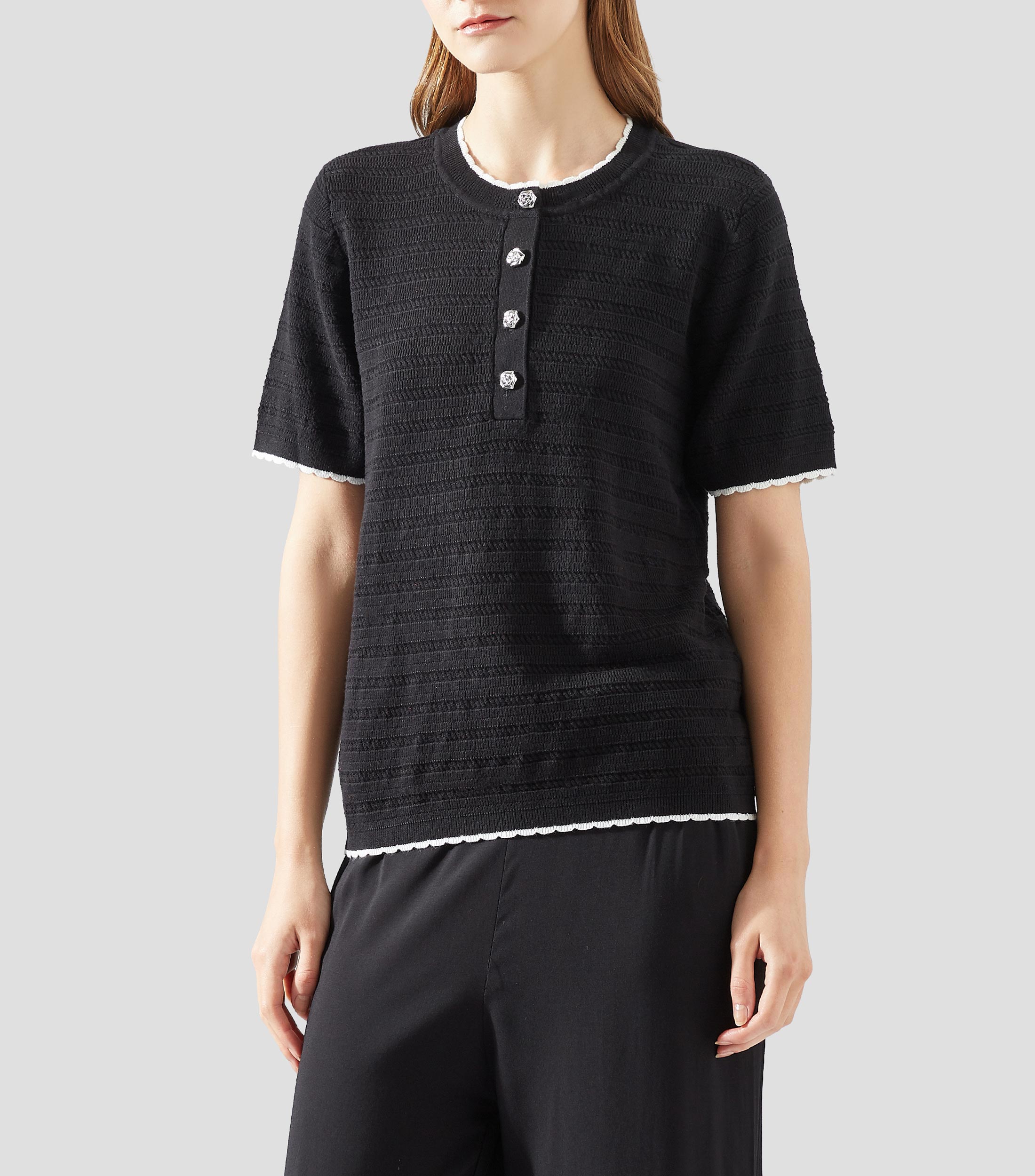 Blusa microdiseño manga corta Mujer