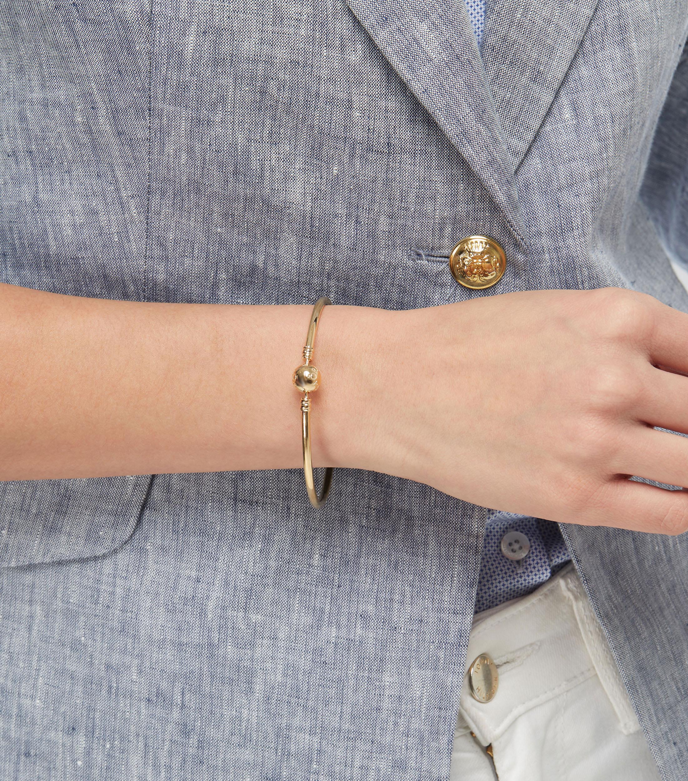 Brazalete rígido en oro amarillo de 14 Kilates Mujer Talla 21 cm