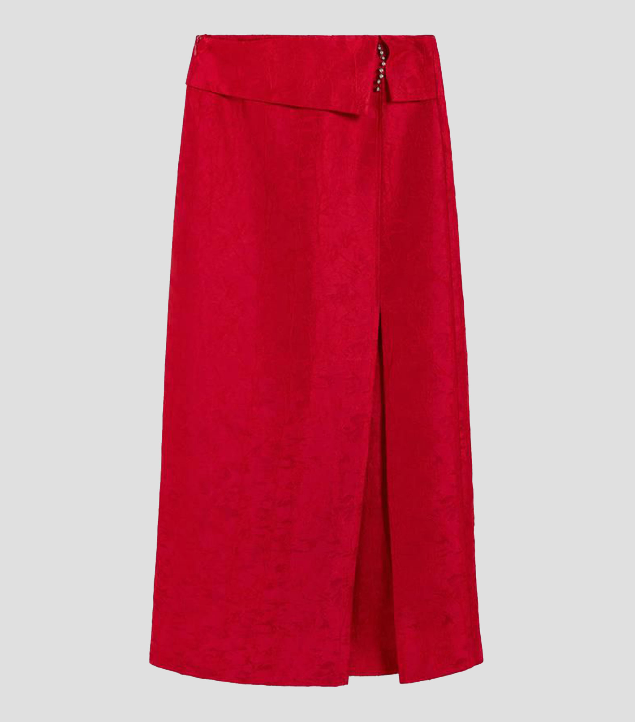 Falda midi de corte recto lisa Mujer