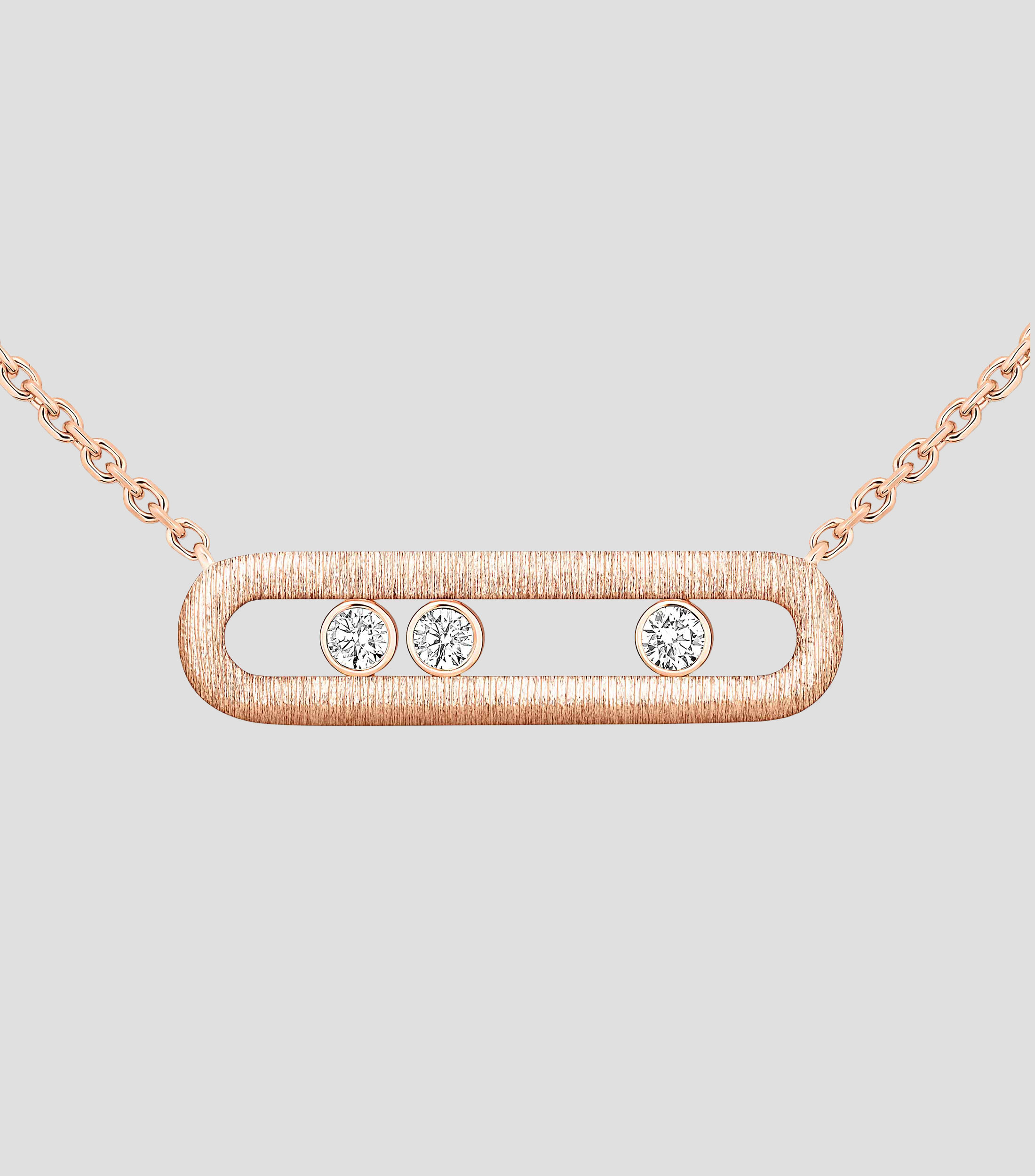 Collar en oro rosa de 18 kilates con diamantes Move Mujer