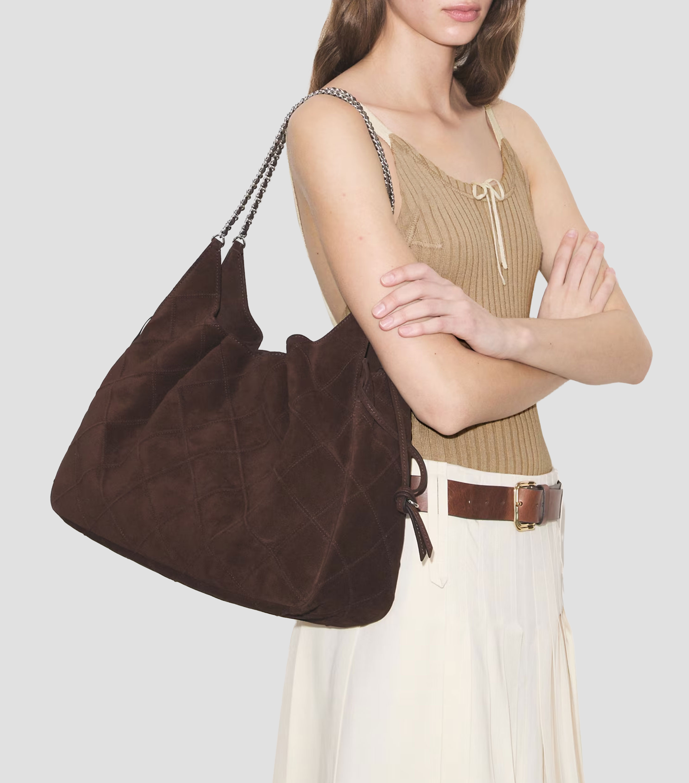 Bolsa en piel Tote Sólido