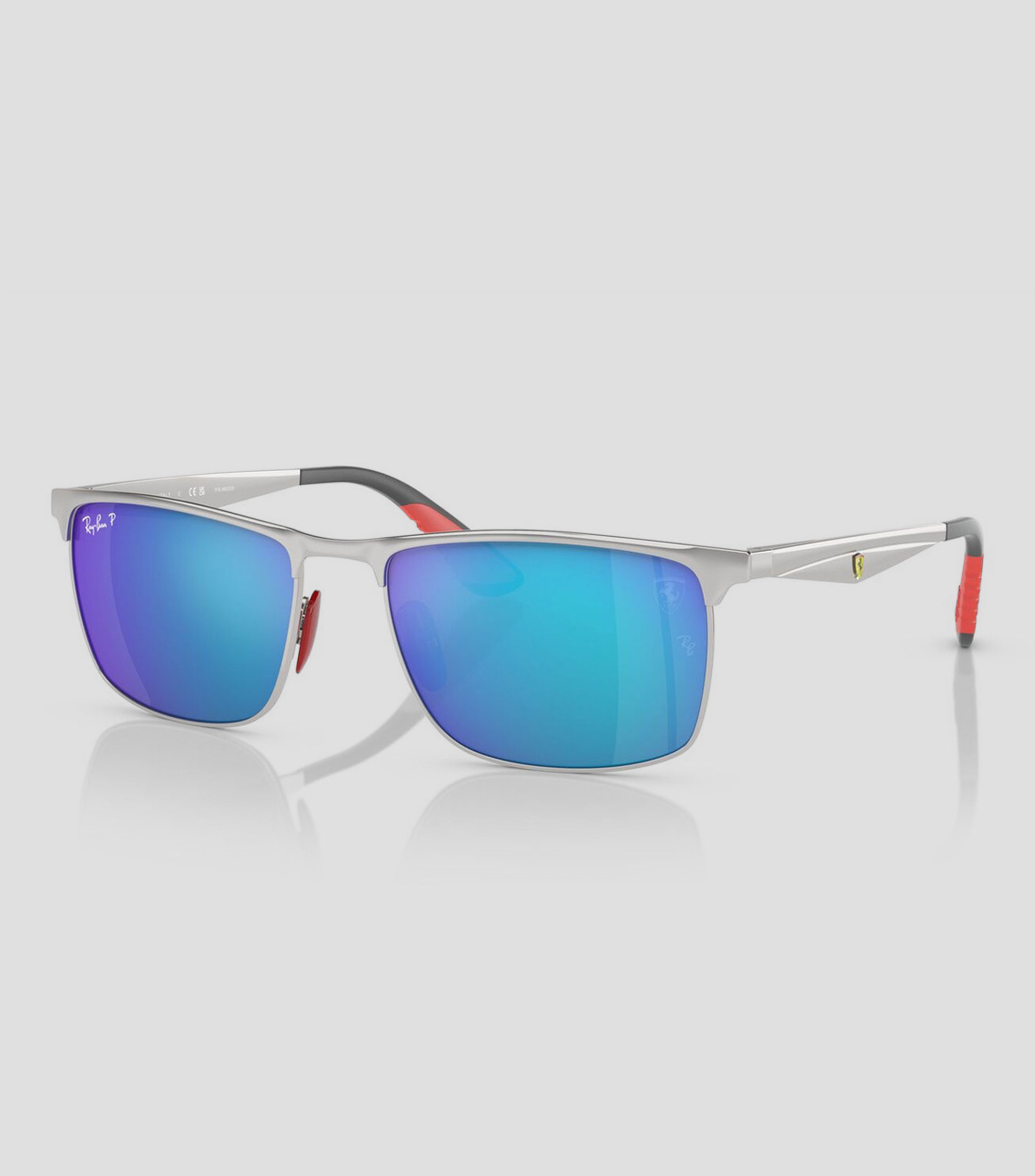 Lentes de sol rectangulares Scuderia Ferrari plateados Unisex