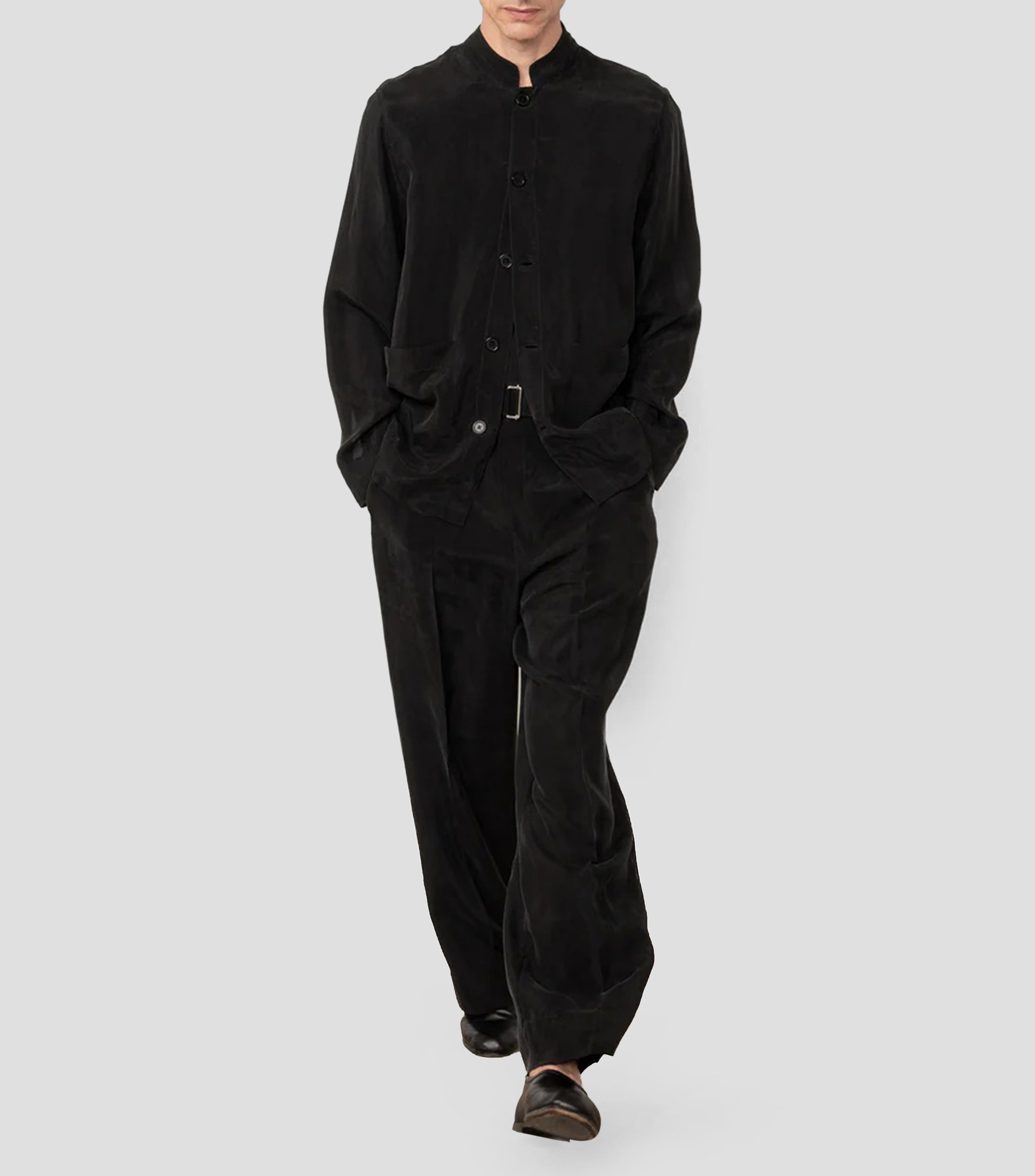 Camisa lisa manga larga Hombre