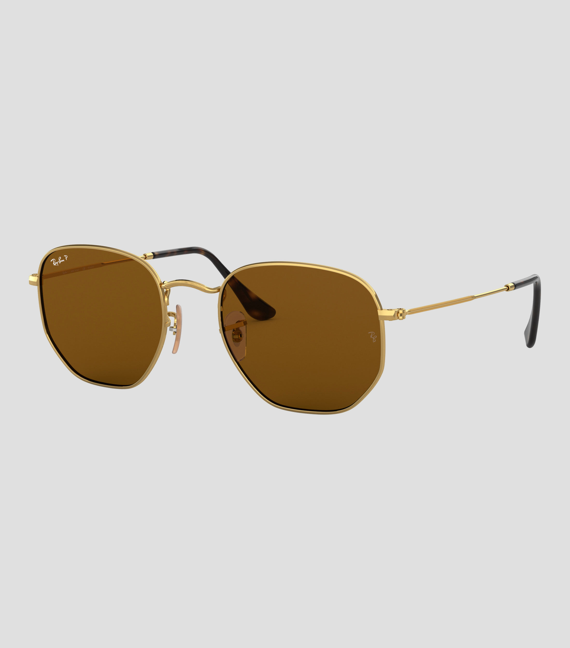 Lentes de sol hexagonales dorados Unisex