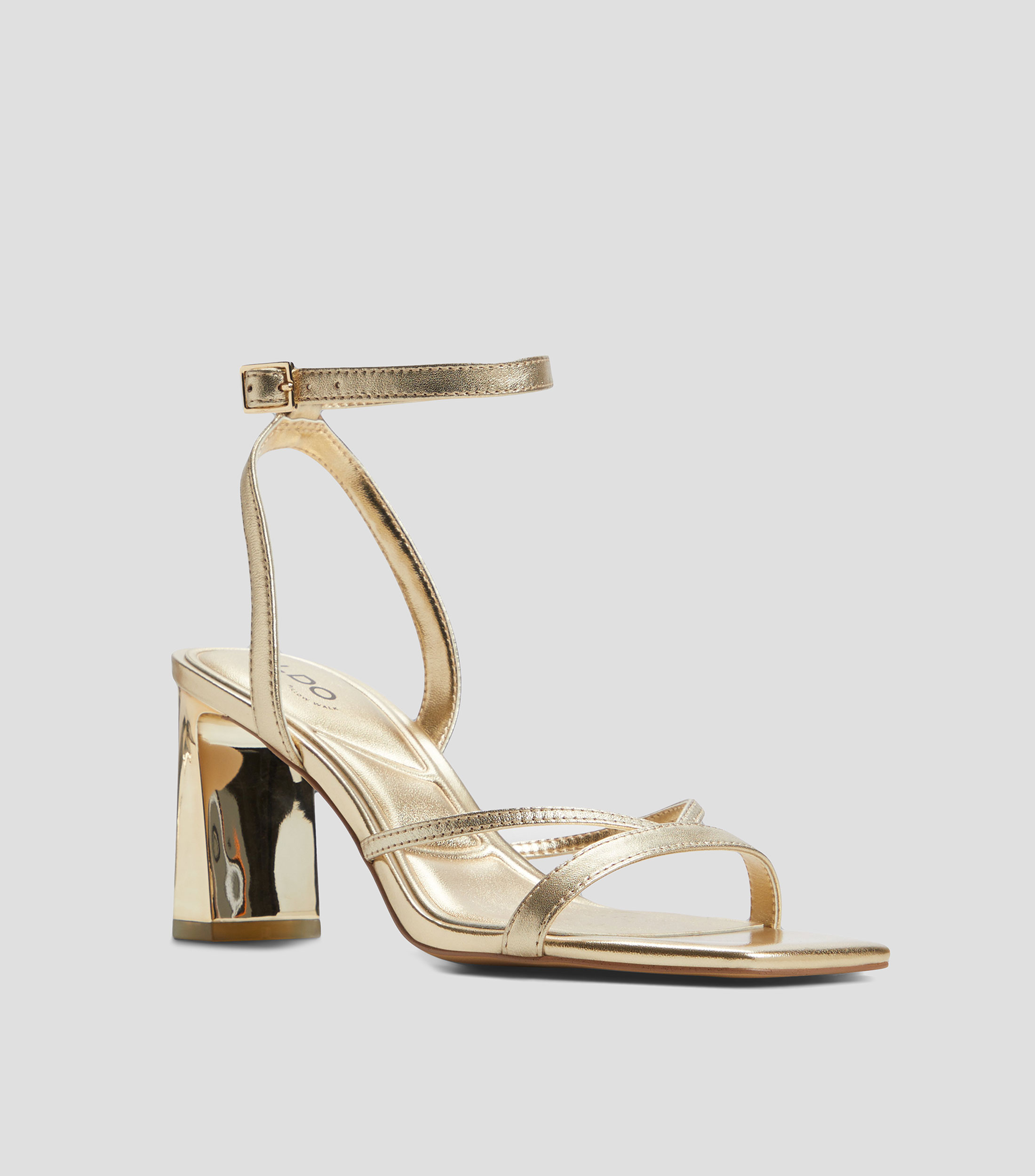 Sandalias con Pulsera Tacon Medio Cuadrado con Tiras Mujer