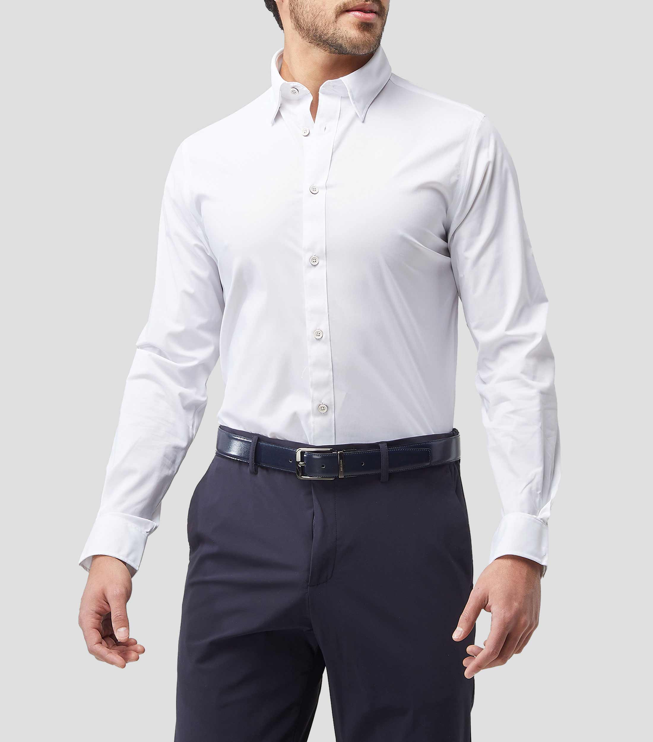Camisa lisa manga larga Hombre