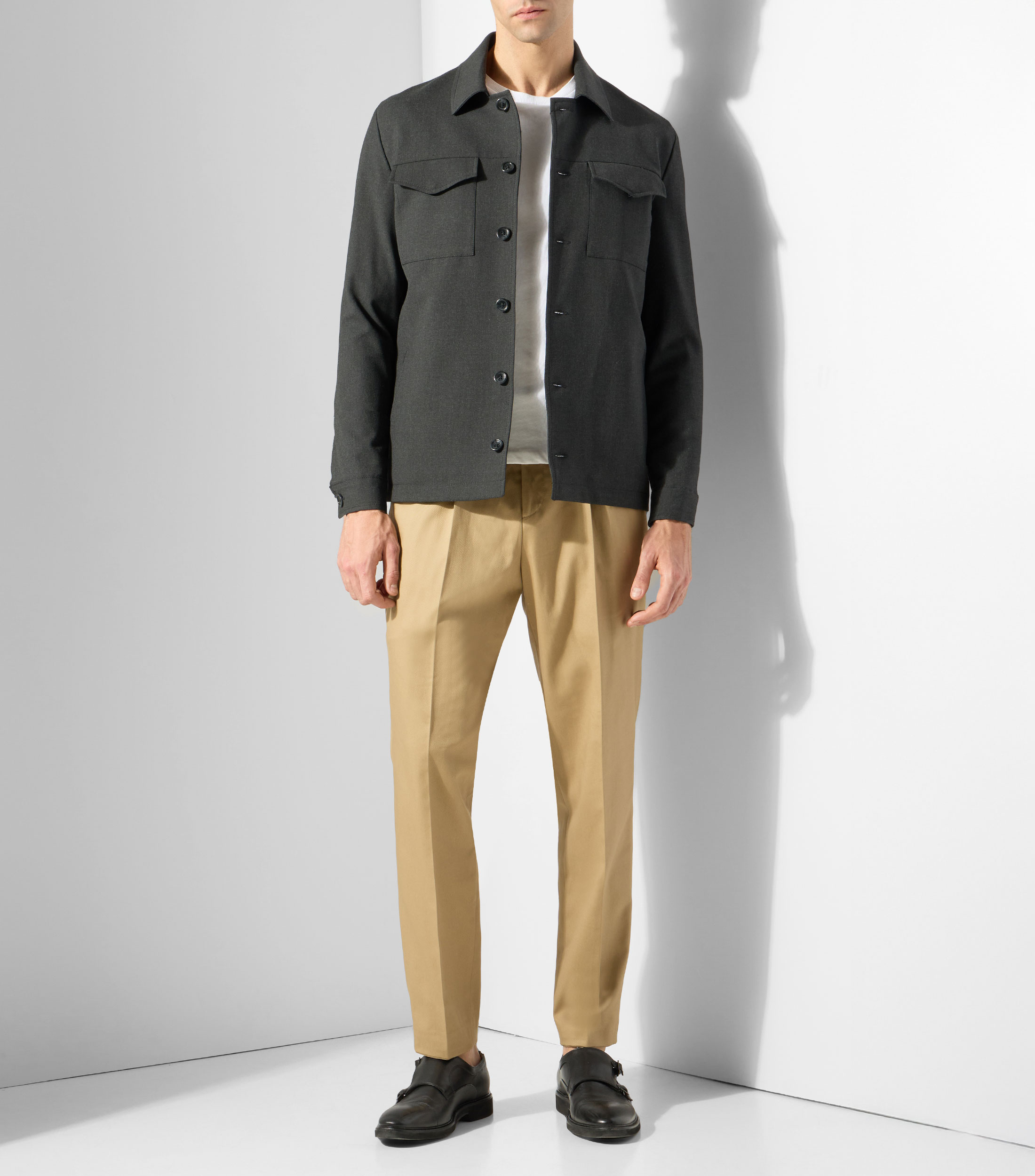 Sobrecamisa lisa manga larga Hombre