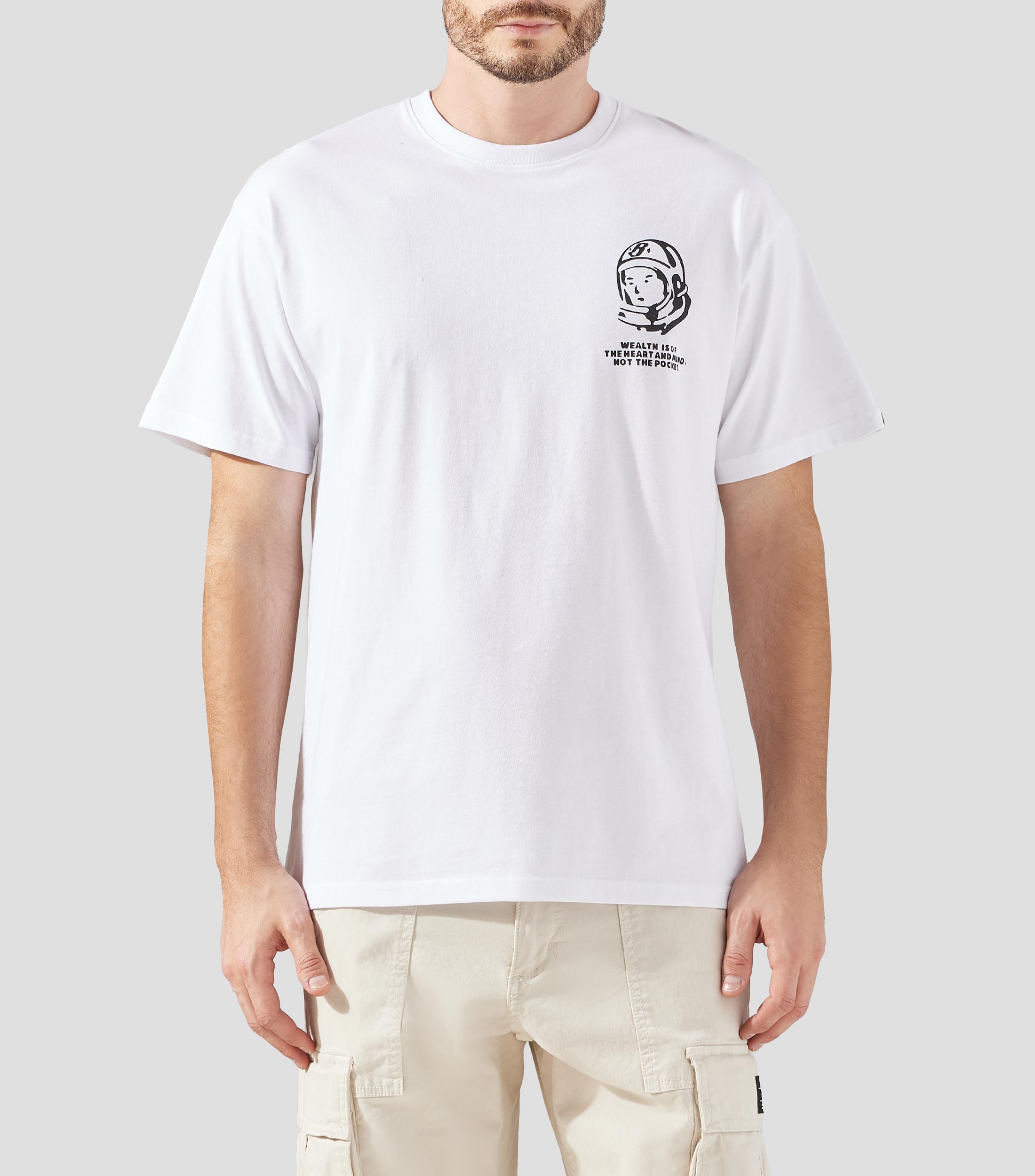 Playera cuello redondo manga corta con estampado Hombre